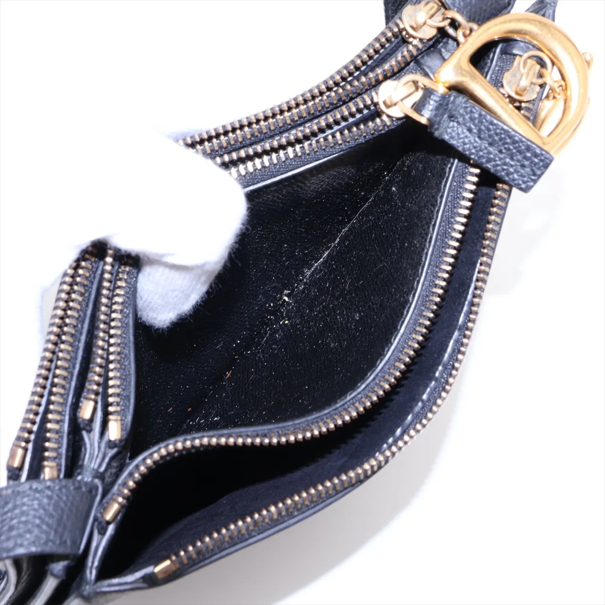 Saddle Leather Shoulder Bag, Black — view 7
