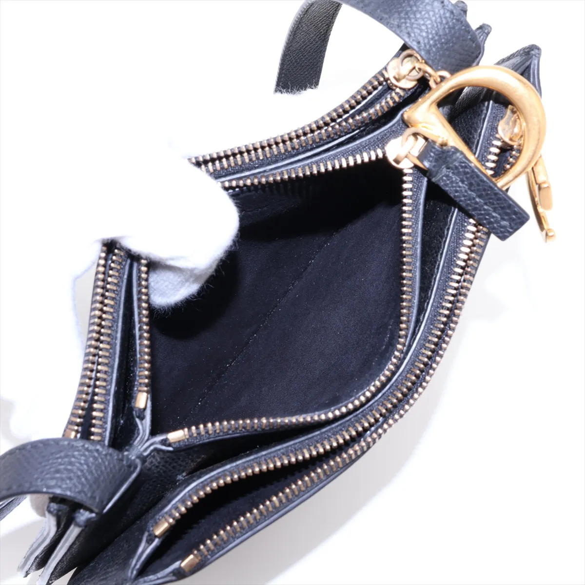 Saddle Leather Shoulder Bag, Black — view 8