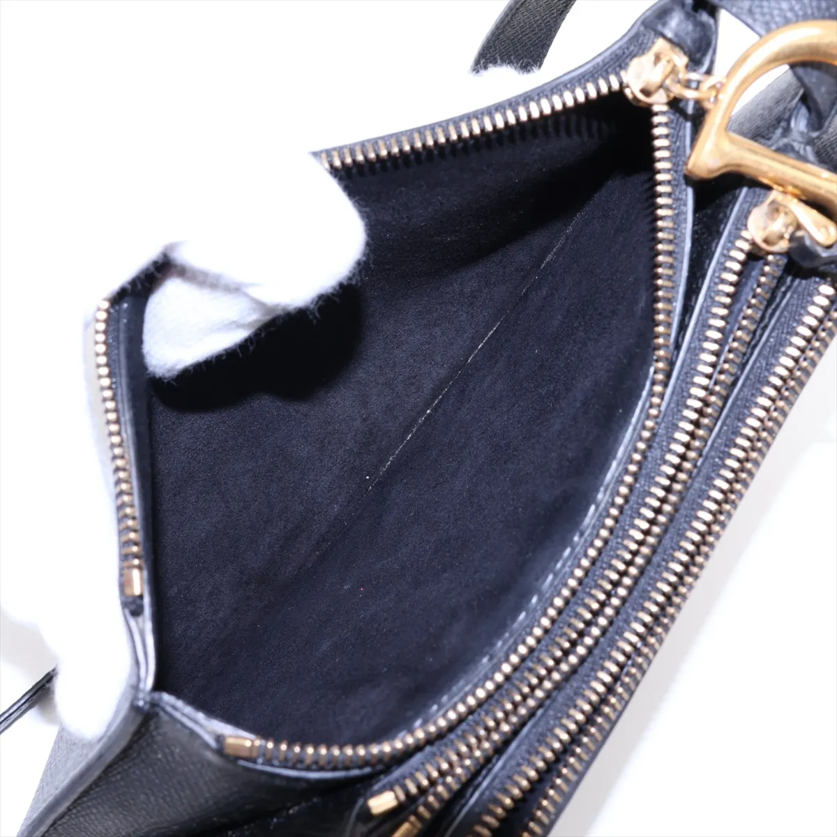 Saddle Leather Shoulder Bag, Black — view 9