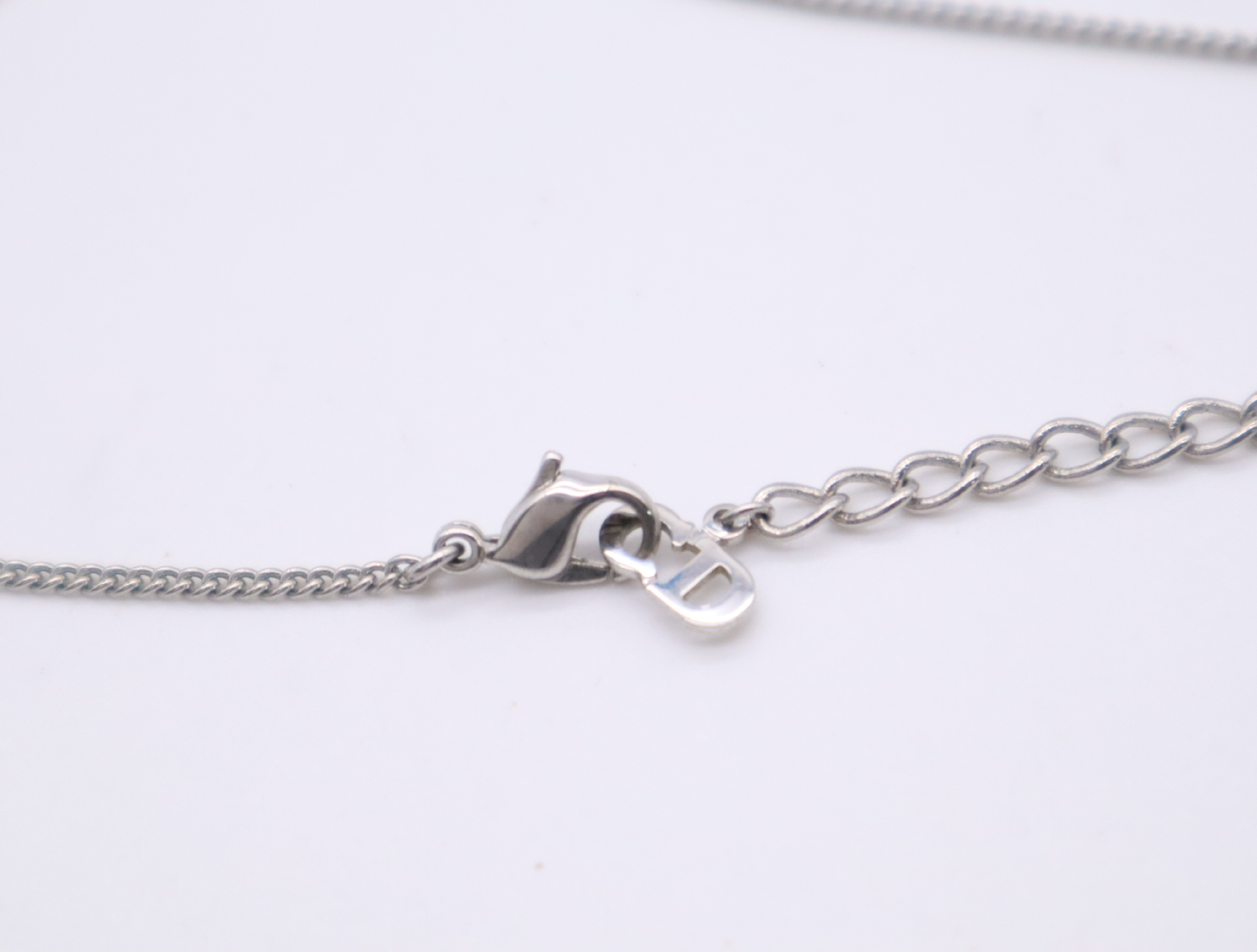 Metal Heart D Logo Necklace, Silver Necklace — view 5