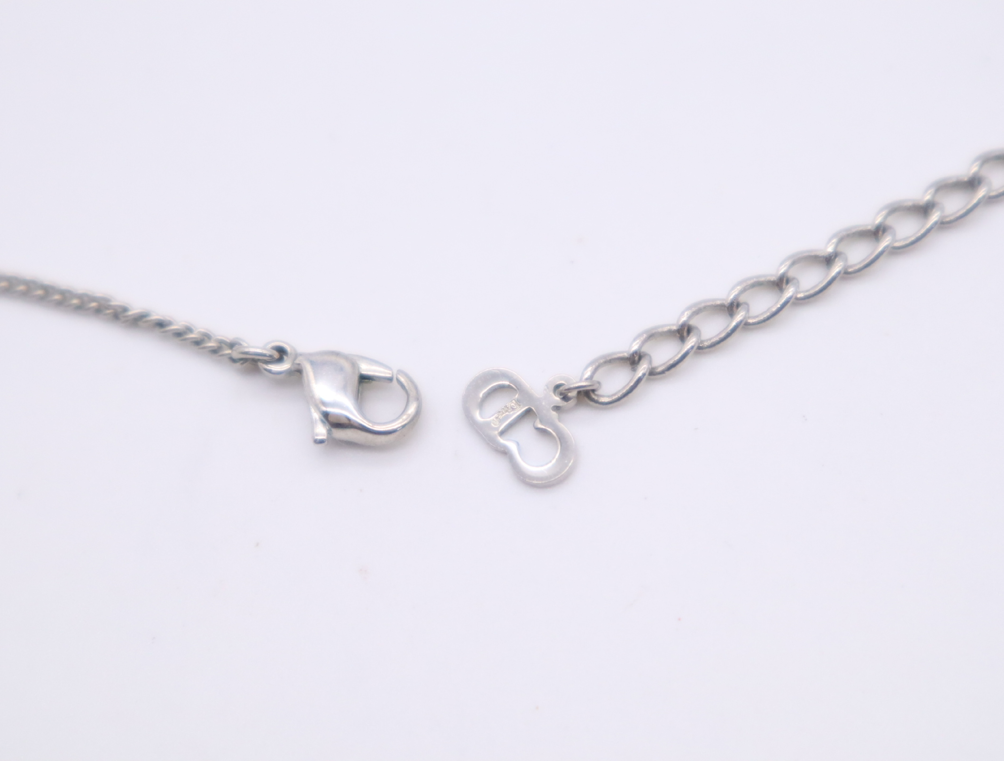 Metal Heart D Logo Necklace, Silver Necklace — view 6