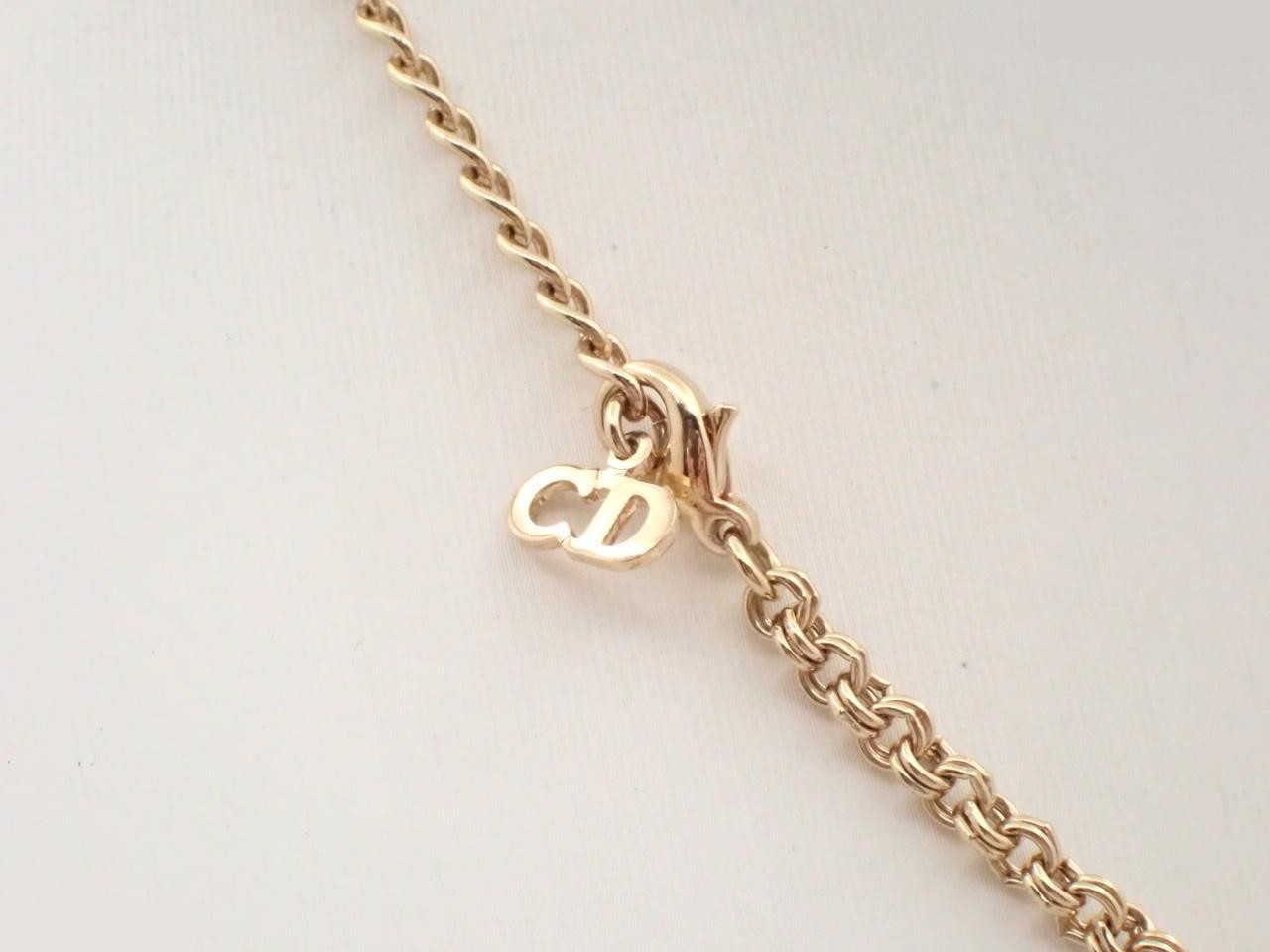 CD and rhinestone necklace, chain approximately 43cm — view 2