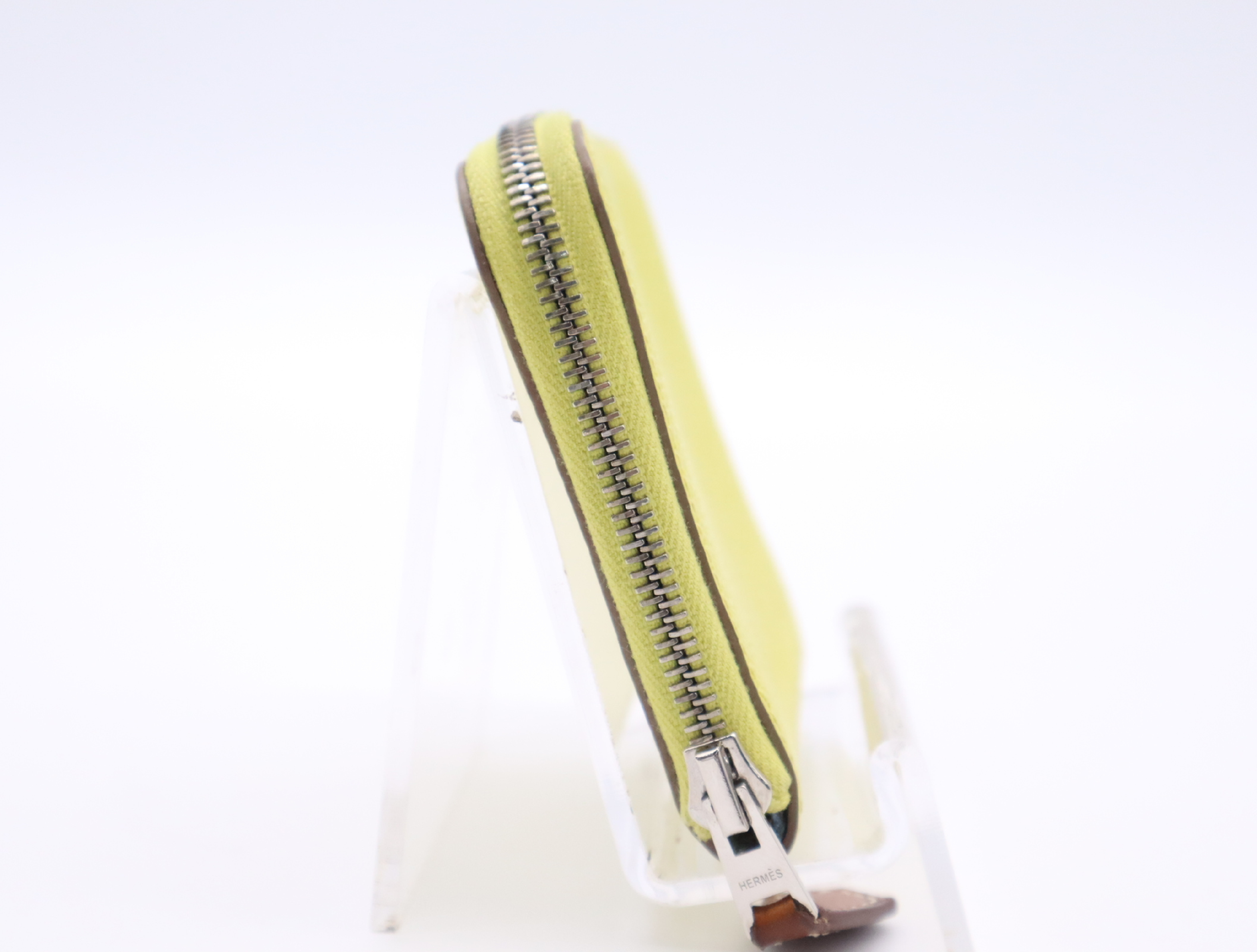 Leather Azap Silk In Portemonnaie Lime Yellow Z Stamp 2021 Coin Case — view 5