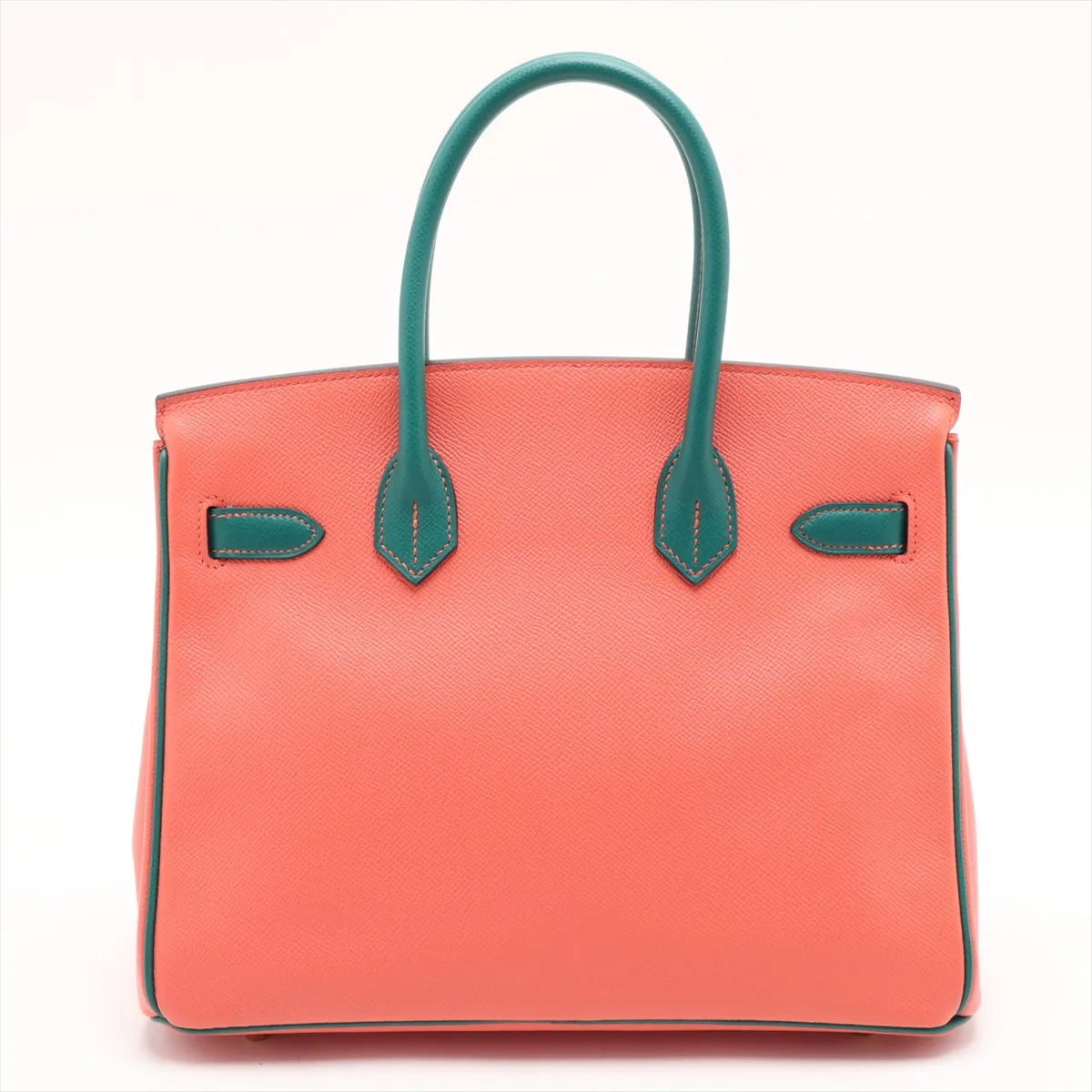 [Individually packaged] Hermes Birkin 30 Letournée Veau Epsom Flamingo x Malachite Gold Hardware R: 2014 Personal Order — view 2