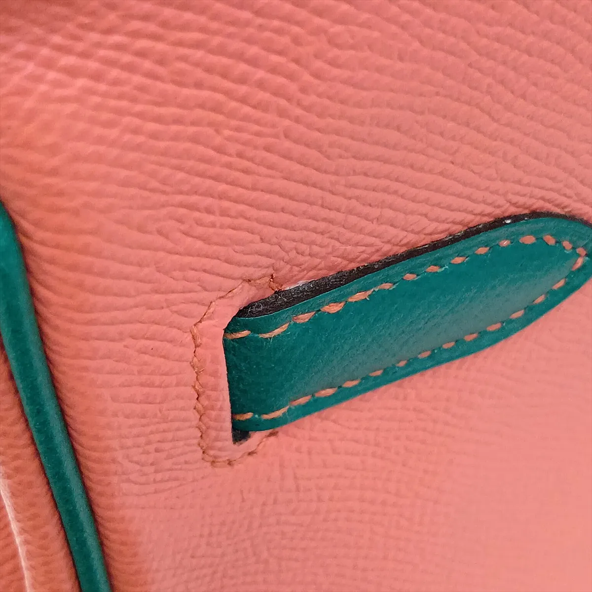 [Individually packaged] Hermes Birkin 30 Letournée Veau Epsom Flamingo x Malachite Gold Hardware R: 2014 Personal Order — view 15