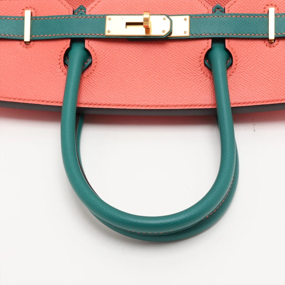 [Individually packaged] Hermes Birkin 30 Letournée Veau Epsom Flamingo x Malachite Gold Hardware R: 2014 Personal Order — view 5