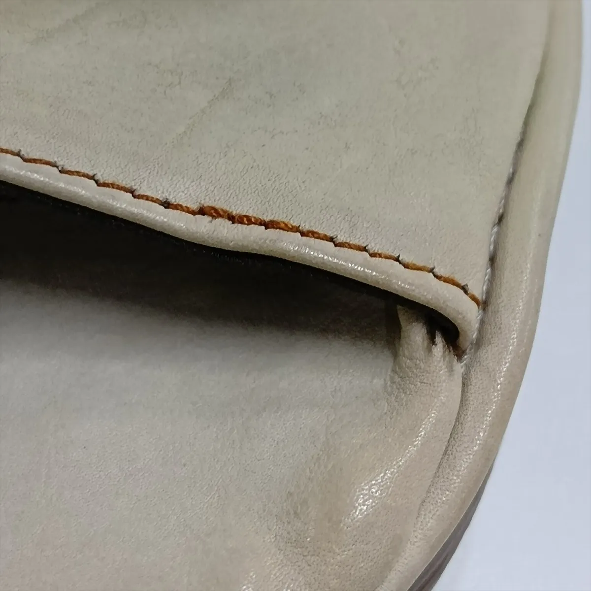 Gaucho Leather Handbag, Beige, with missing studs. — view 13