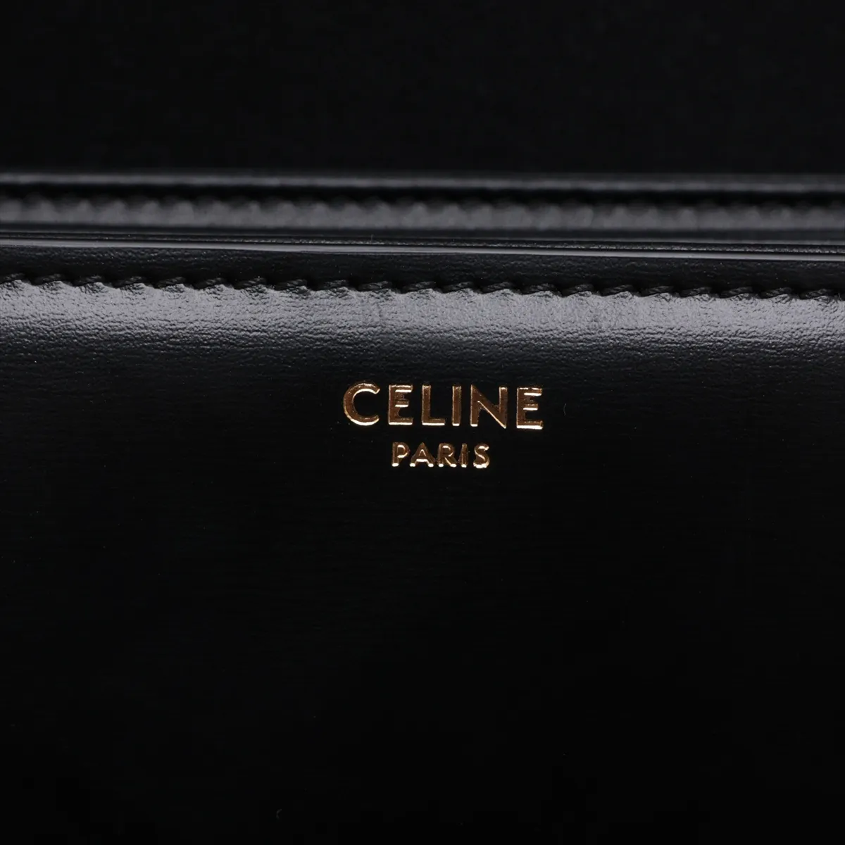 Triomphe Teen Leather Shoulder Bag, Black — view 11