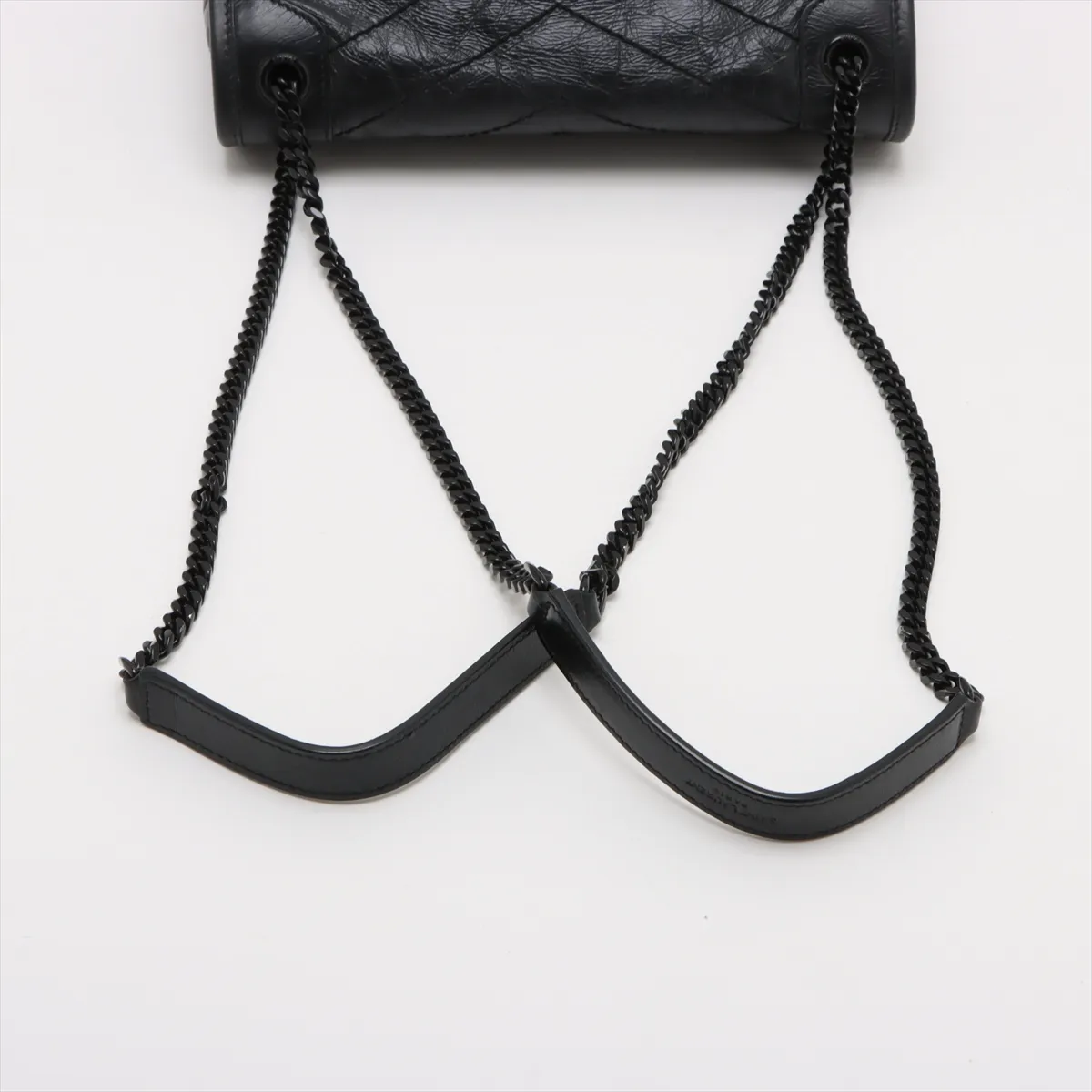 Niki Leather Chain Shoulder Bag Black 538566 — view 5