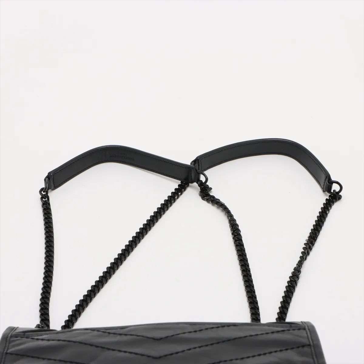 Niki Leather Chain Shoulder Bag Black 538566 — view 6