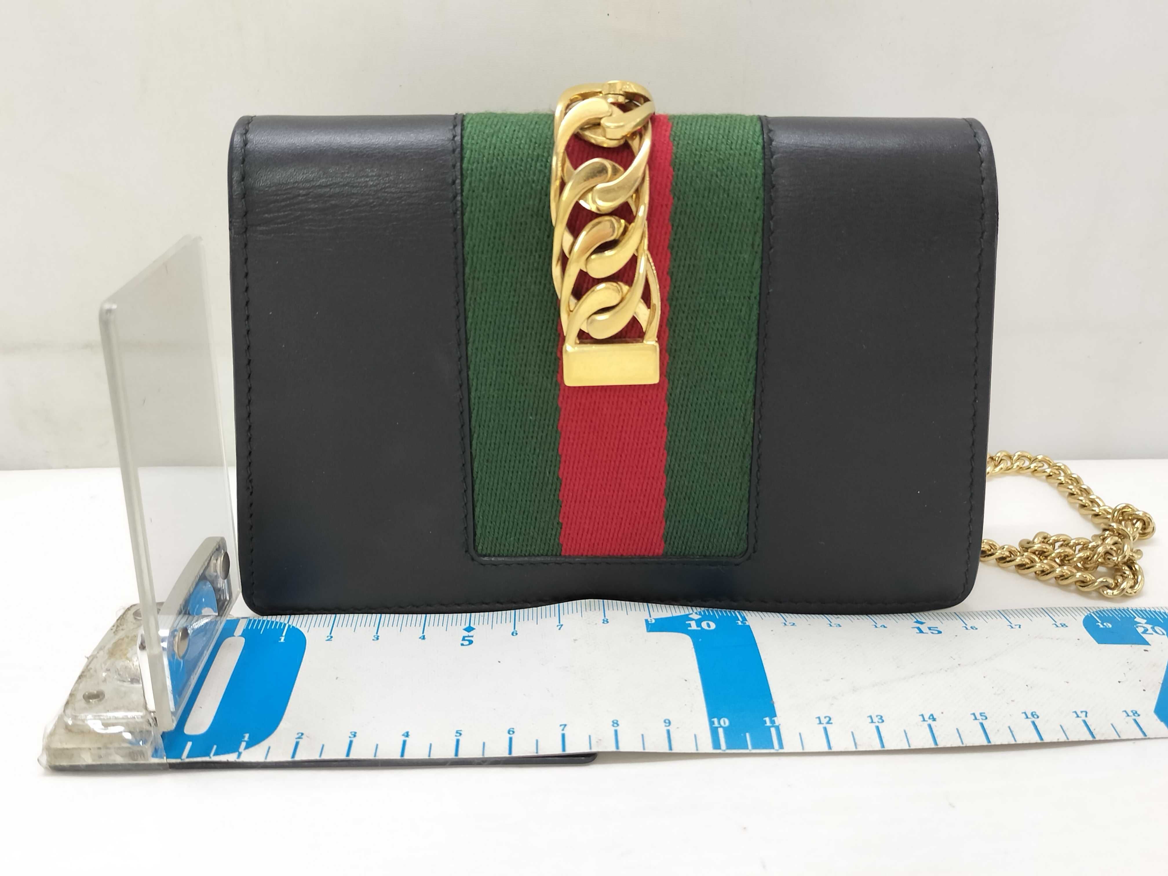 SG- Sylvie Leather Chain Shoulder Bag Black 494646 Shoulder Bag — view 2