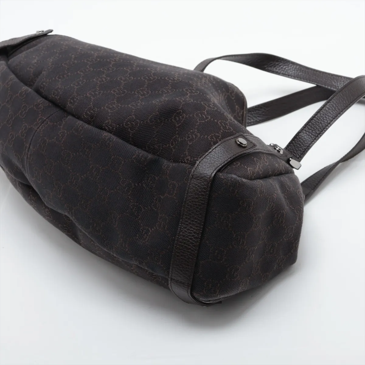 GG Denim 293578 Denim x Leather Tote Bag Brown Outlet — view 3