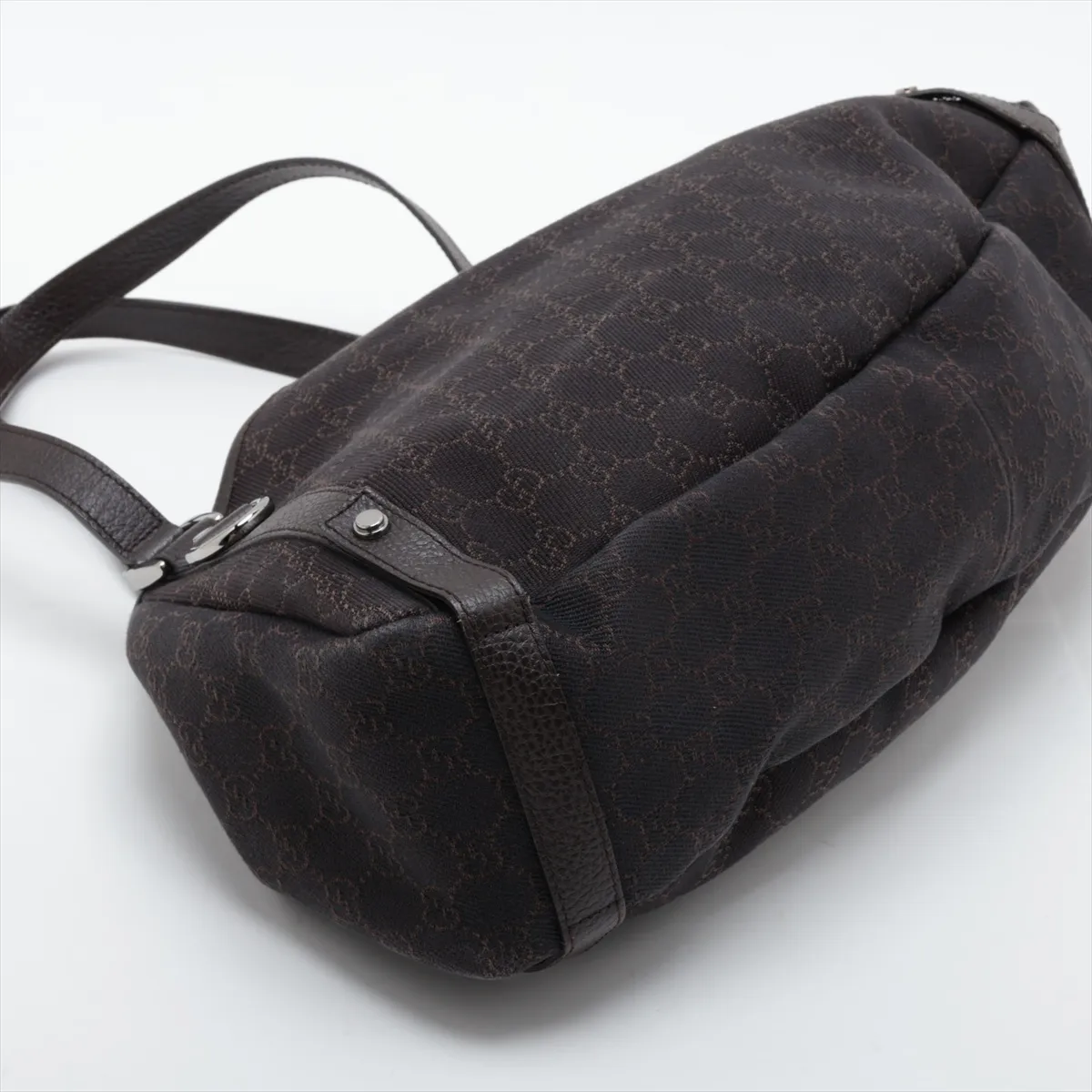 GG Denim 293578 Denim x Leather Tote Bag Brown Outlet — view 4