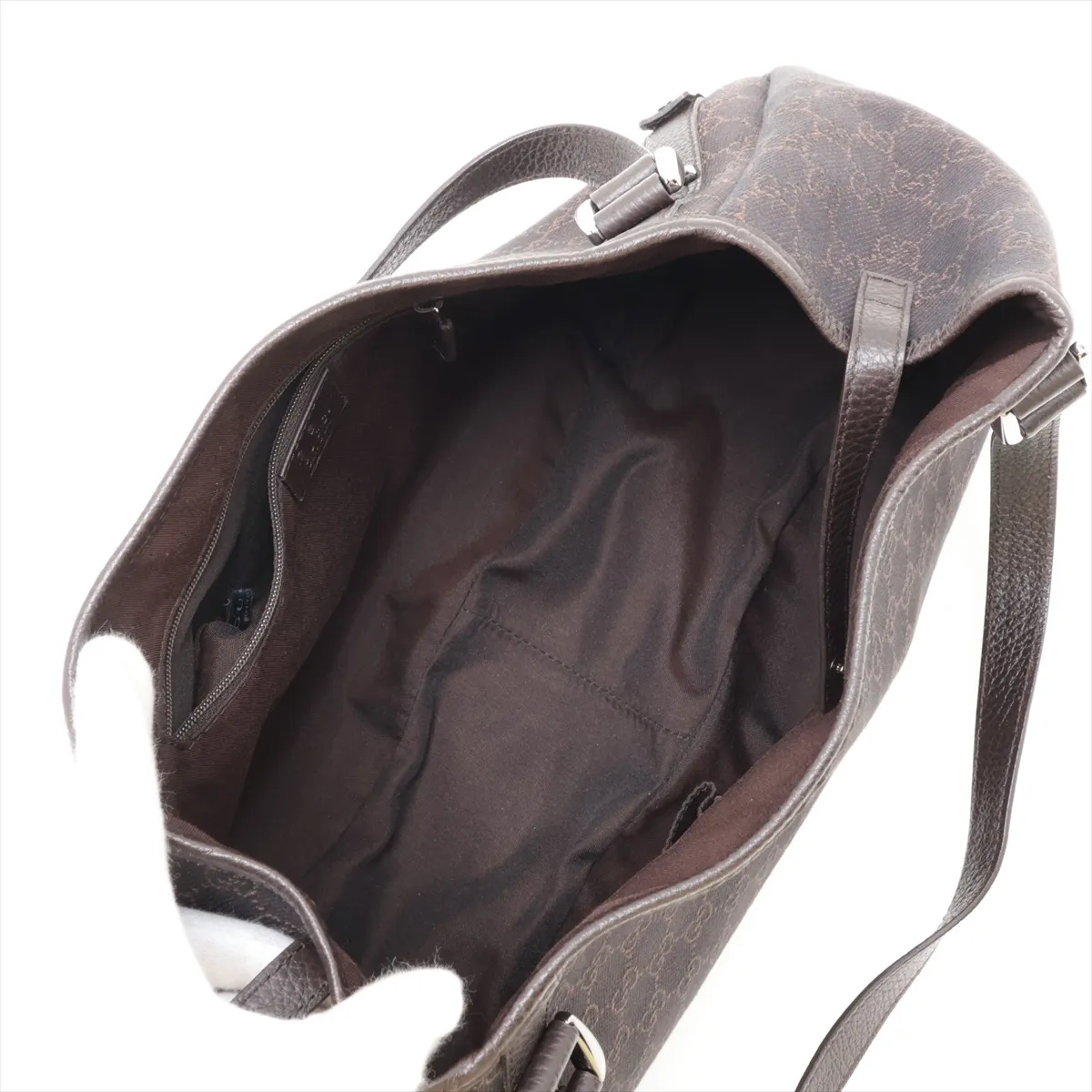 GG Denim 293578 Denim x Leather Tote Bag Brown Outlet — view 7