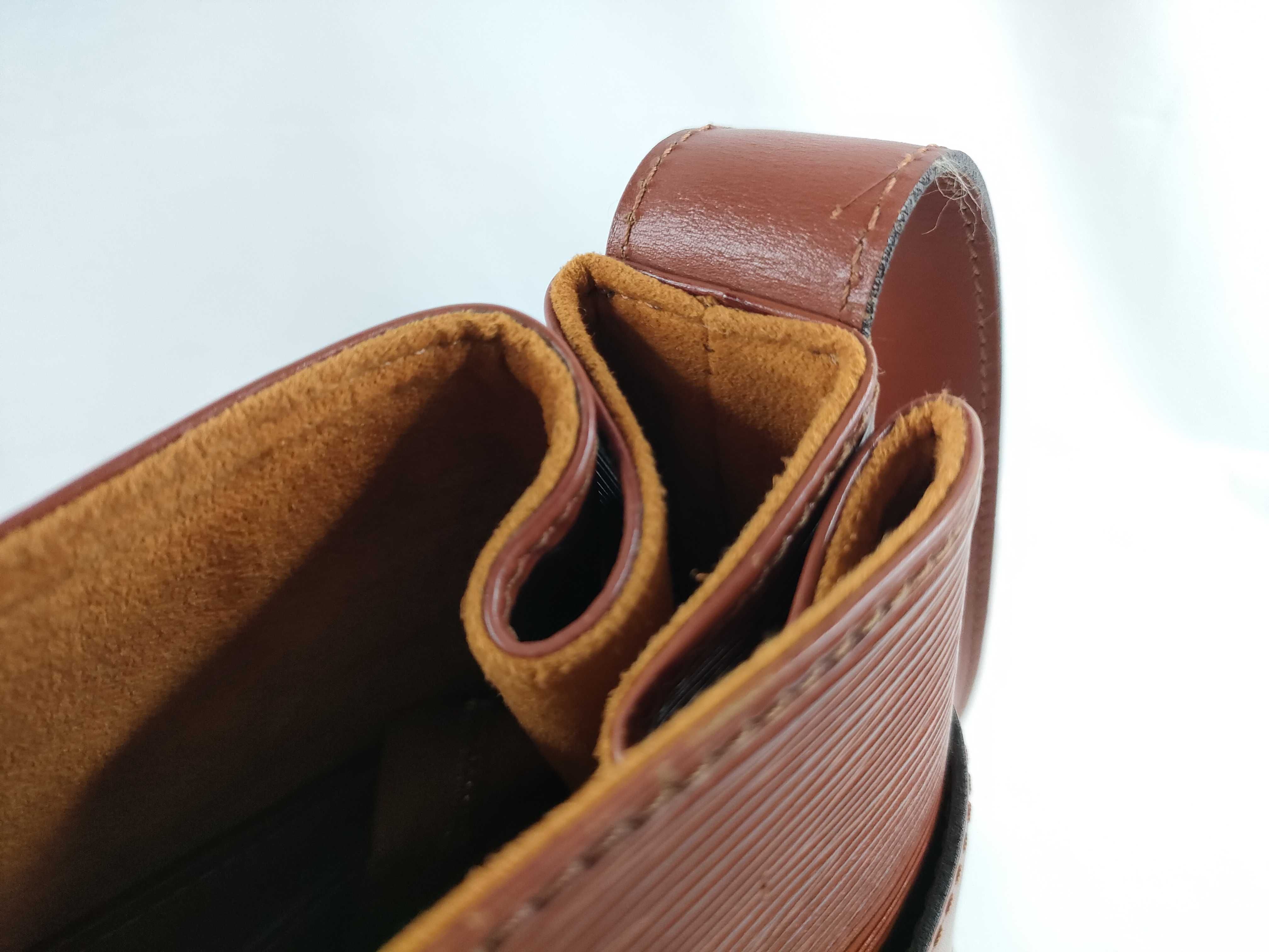 Epi Sac Depaule Brown Shoulder Bag with Pouch — view 9
