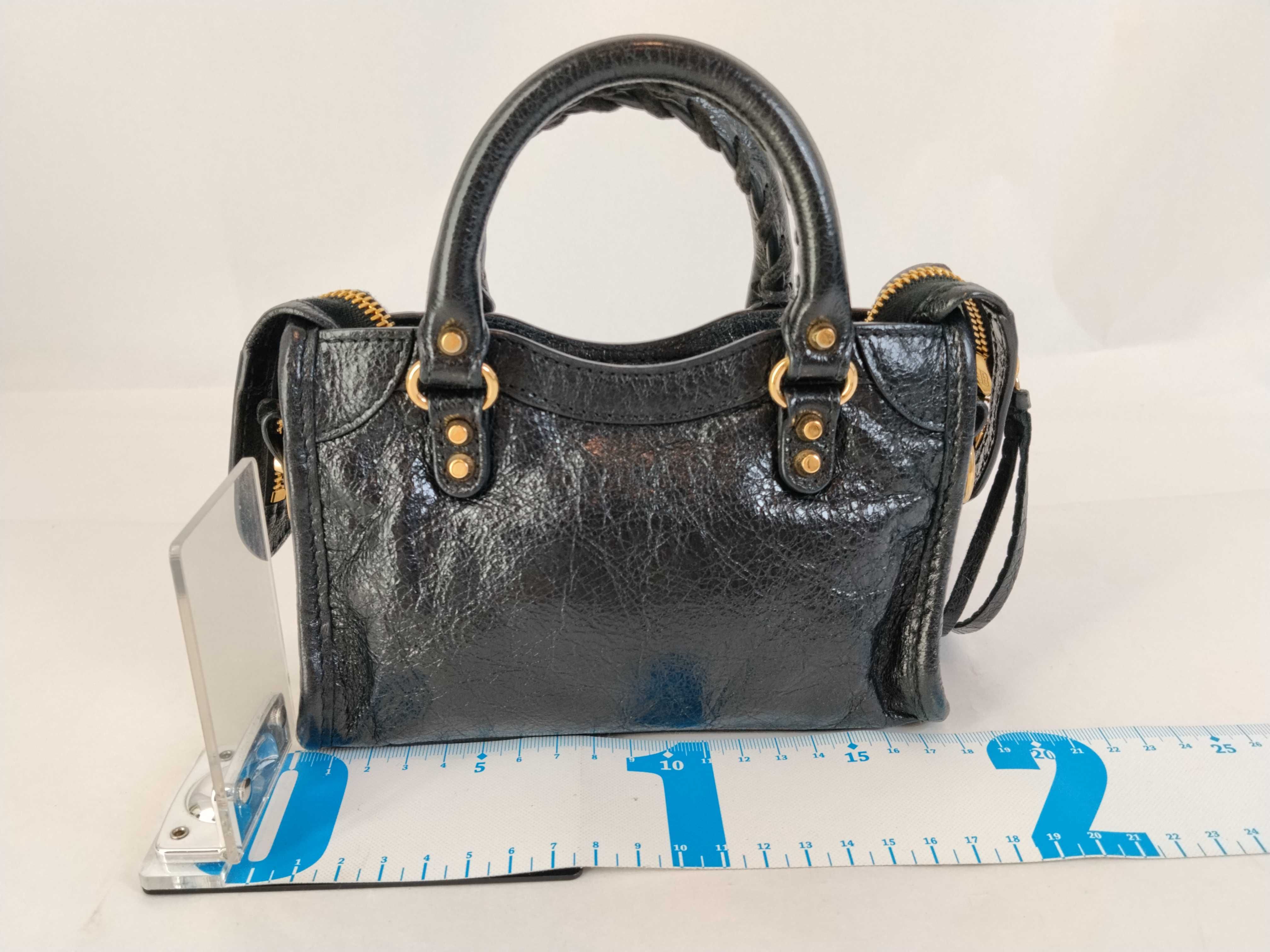 The City Balenciaga City 2-Way Mini Bag with Long Strap Black Handbag — view 2