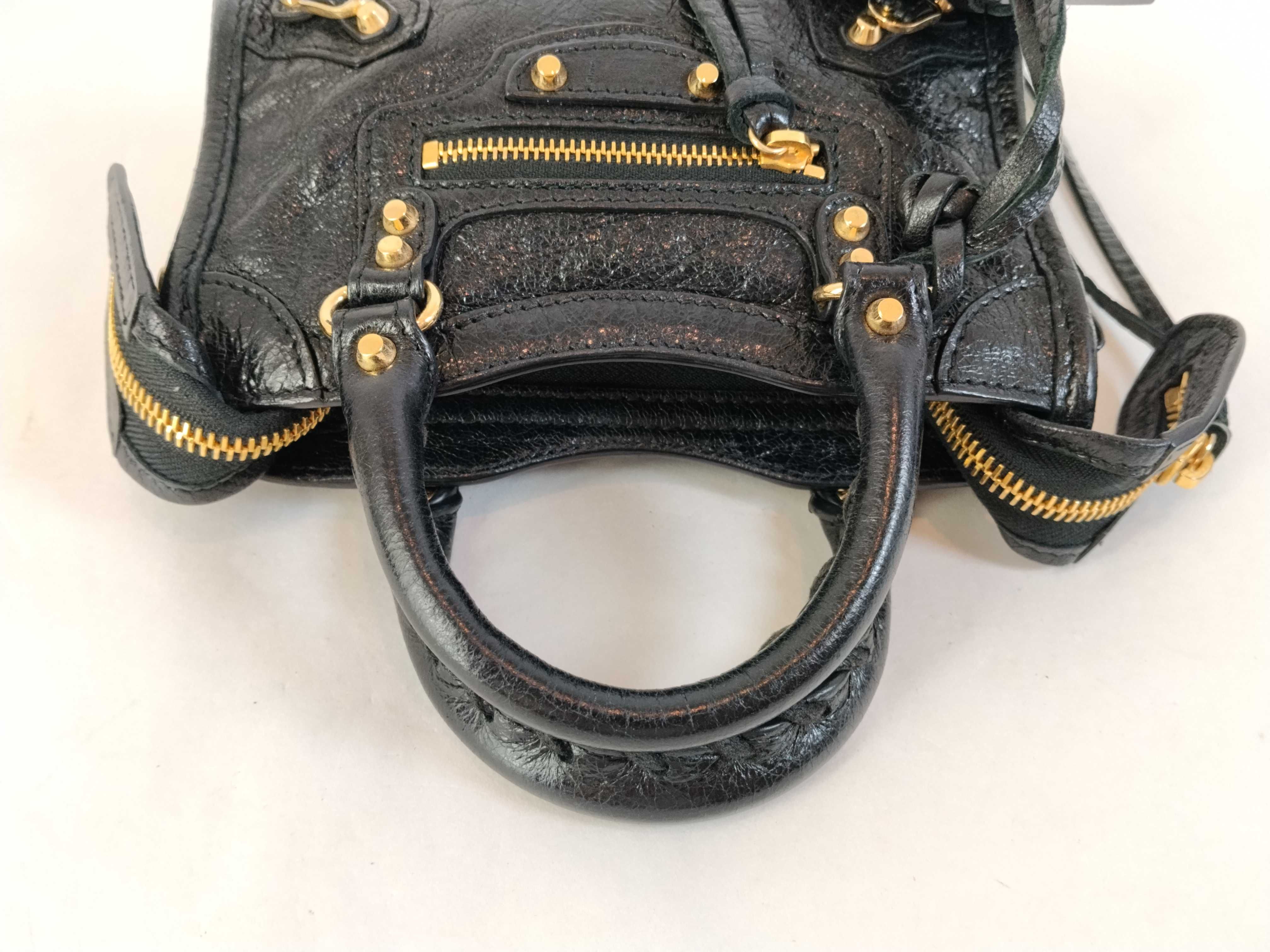 The City Balenciaga City 2-Way Mini Bag with Long Strap Black Handbag — view 3