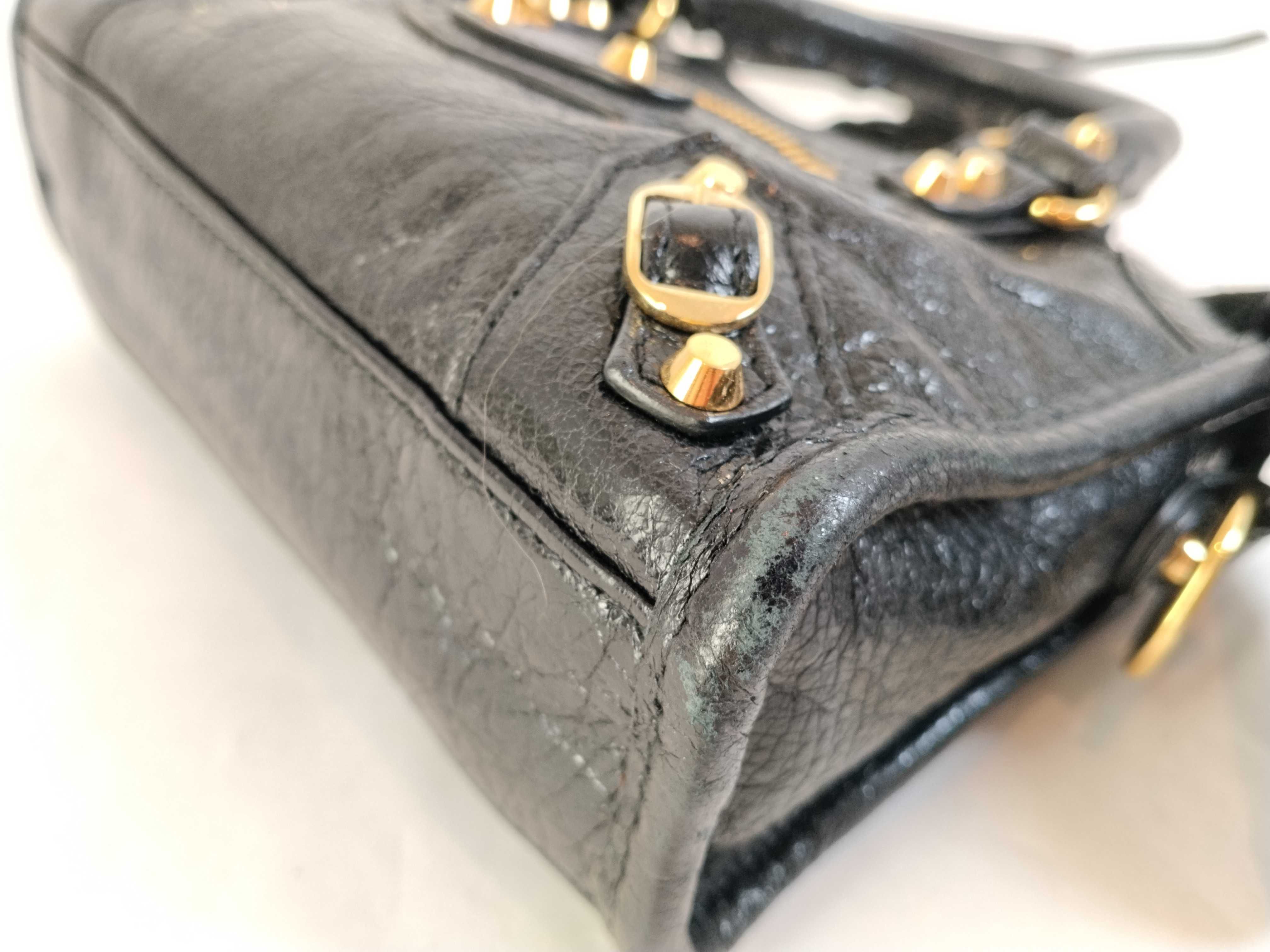 The City Balenciaga City 2-Way Mini Bag with Long Strap Black Handbag — view 7