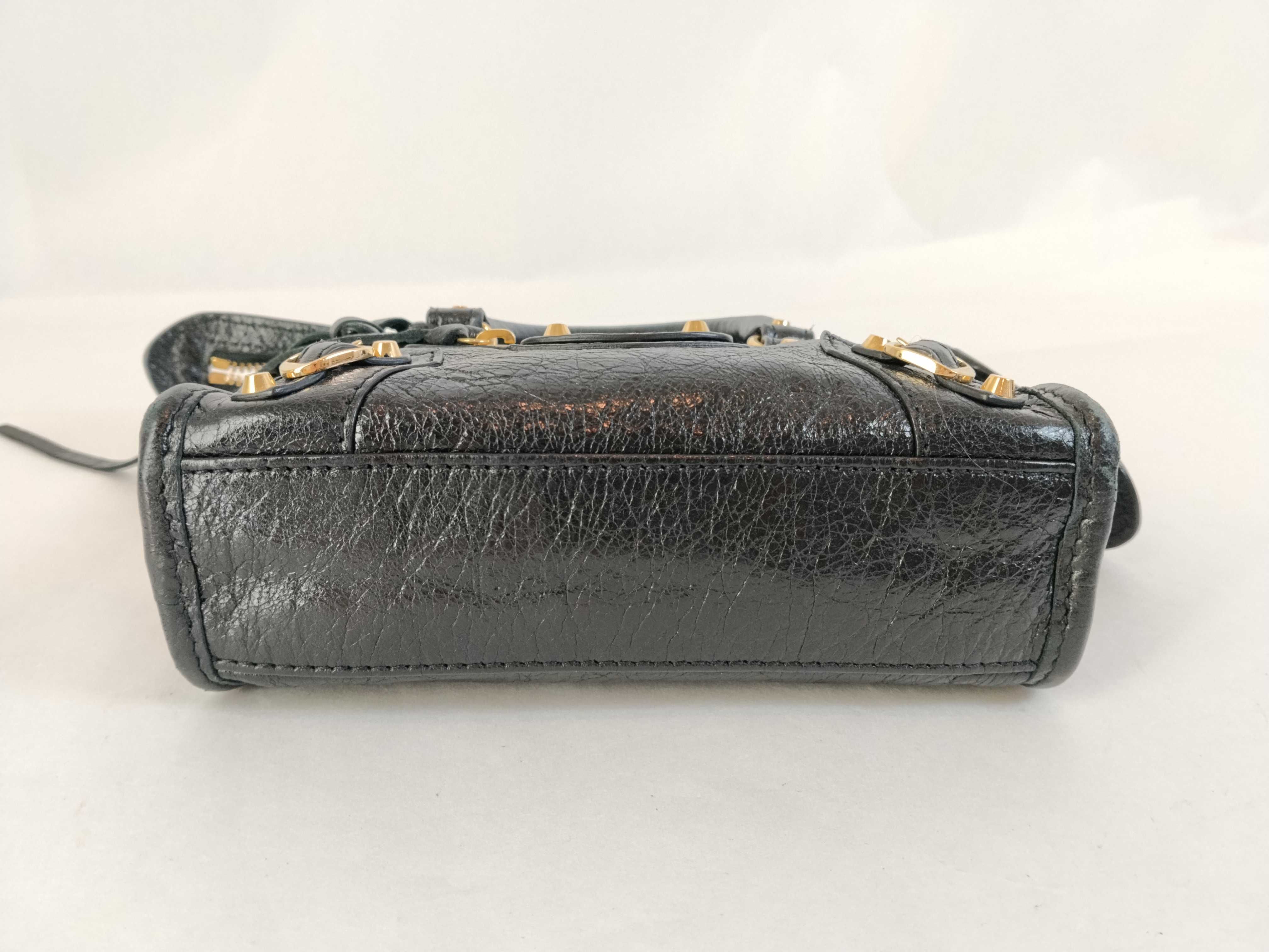 The City Balenciaga City 2-Way Mini Bag with Long Strap Black Handbag — view 8