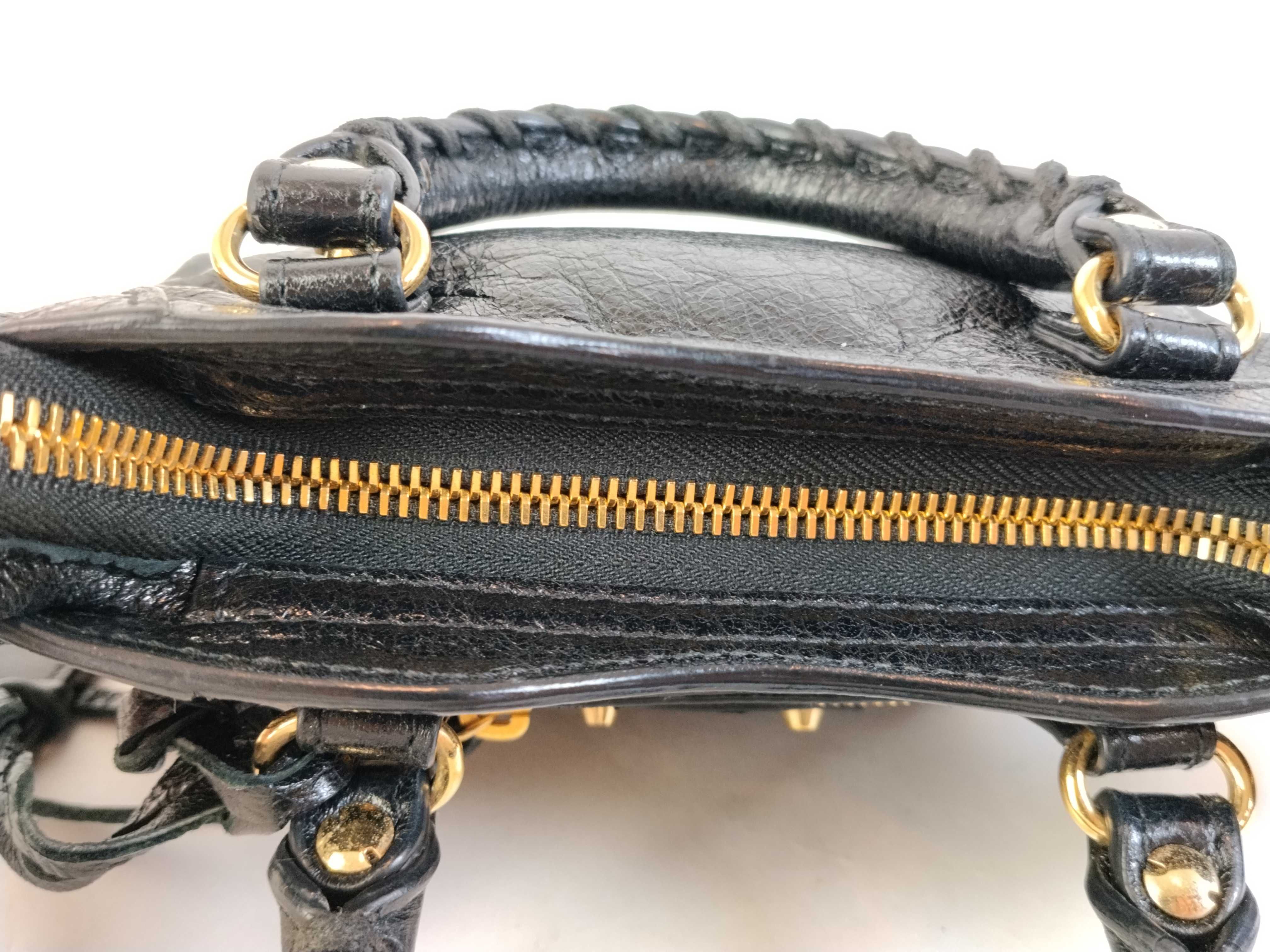 The City Balenciaga City 2-Way Mini Bag with Long Strap Black Handbag — view 9