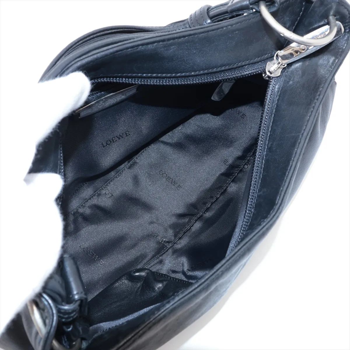 Anagram Leather Handbag Black — view 7
