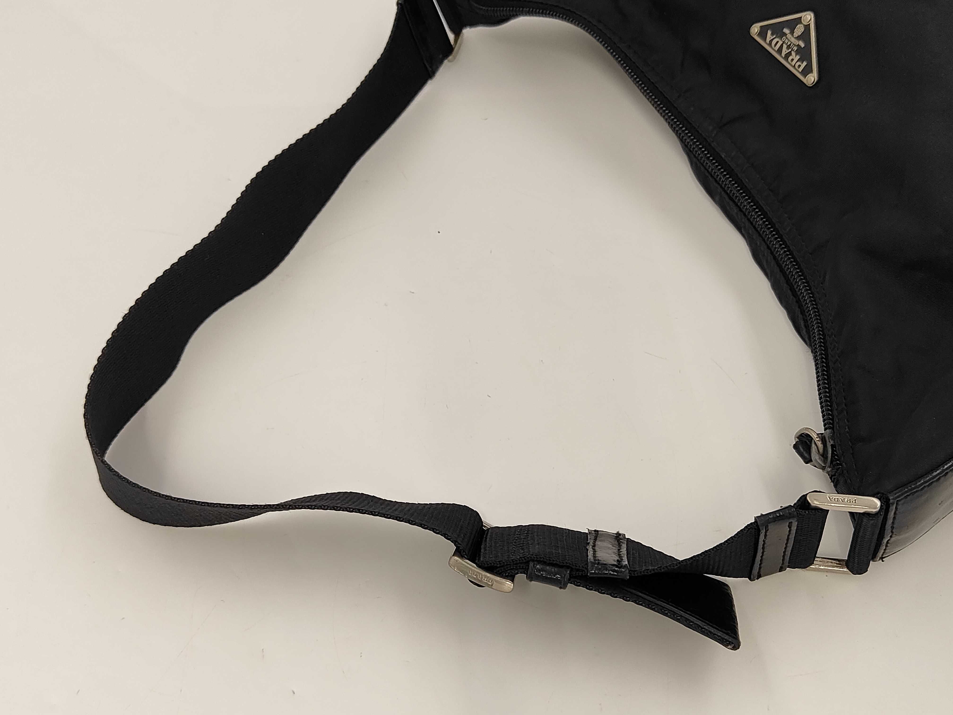 Nylon Tessuto Shoulder Bag, Black — view 5