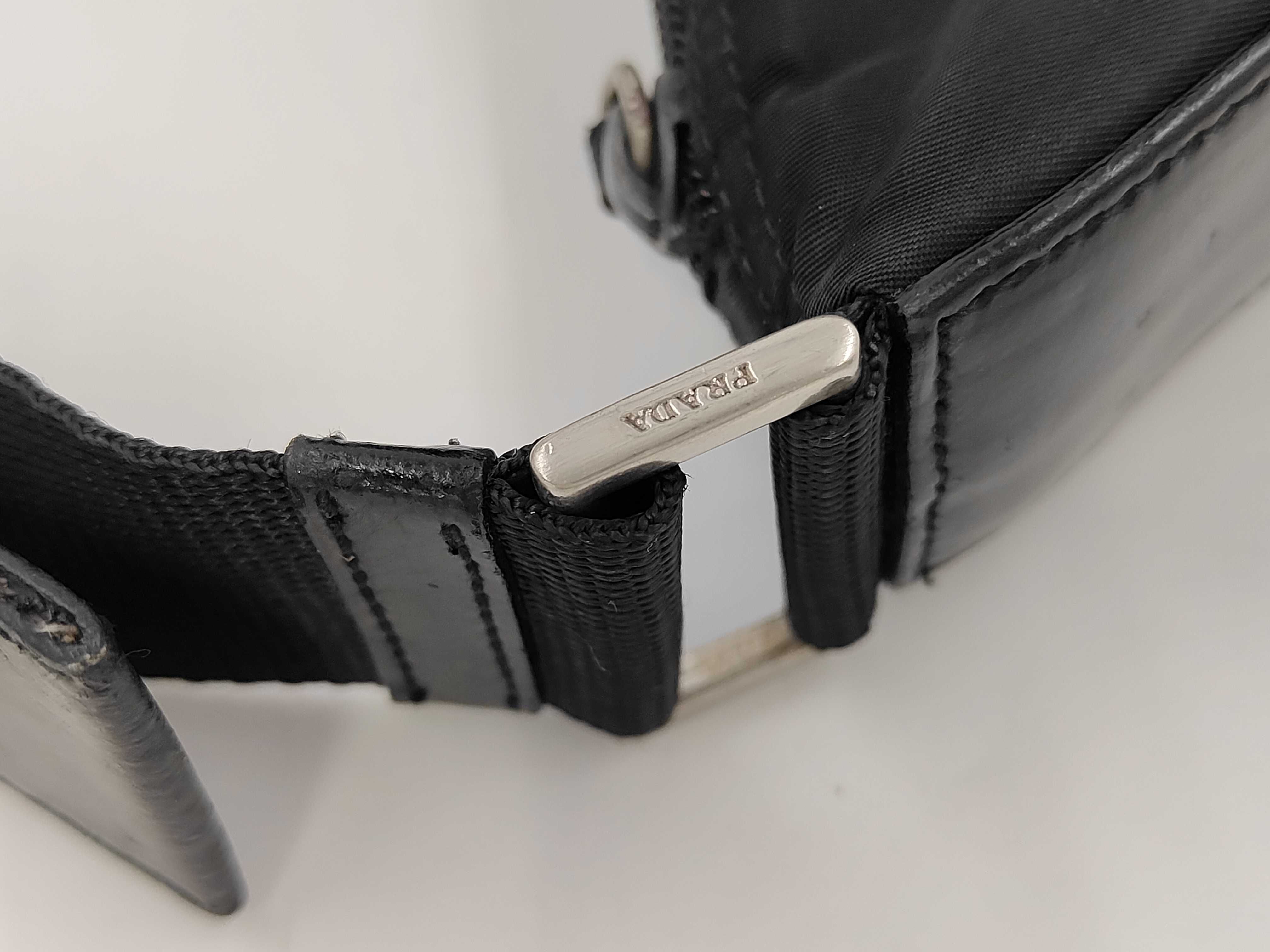 Nylon Tessuto Shoulder Bag, Black — view 7