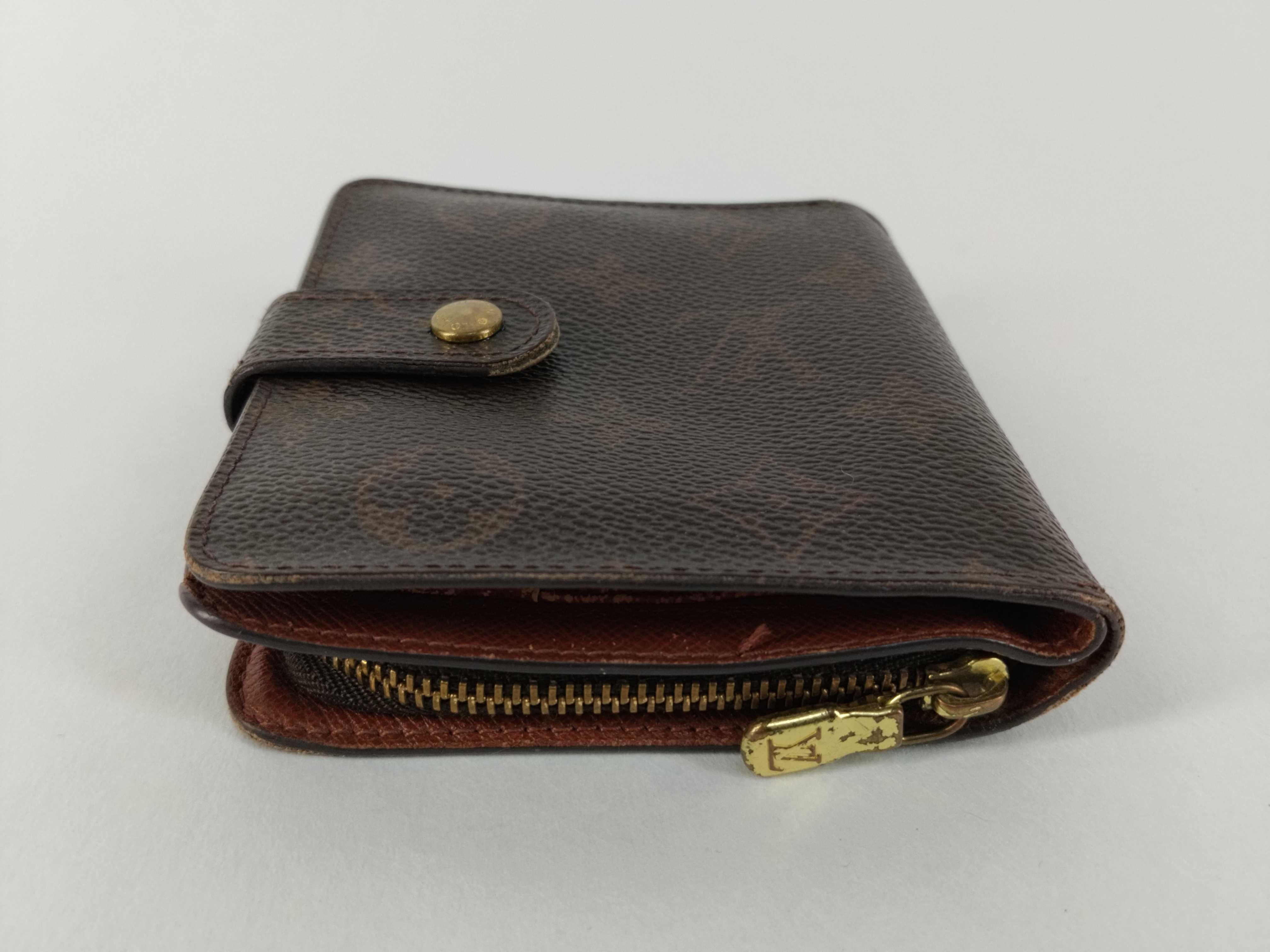 Monogram LV Compact Zip Wallet Brown — view 6