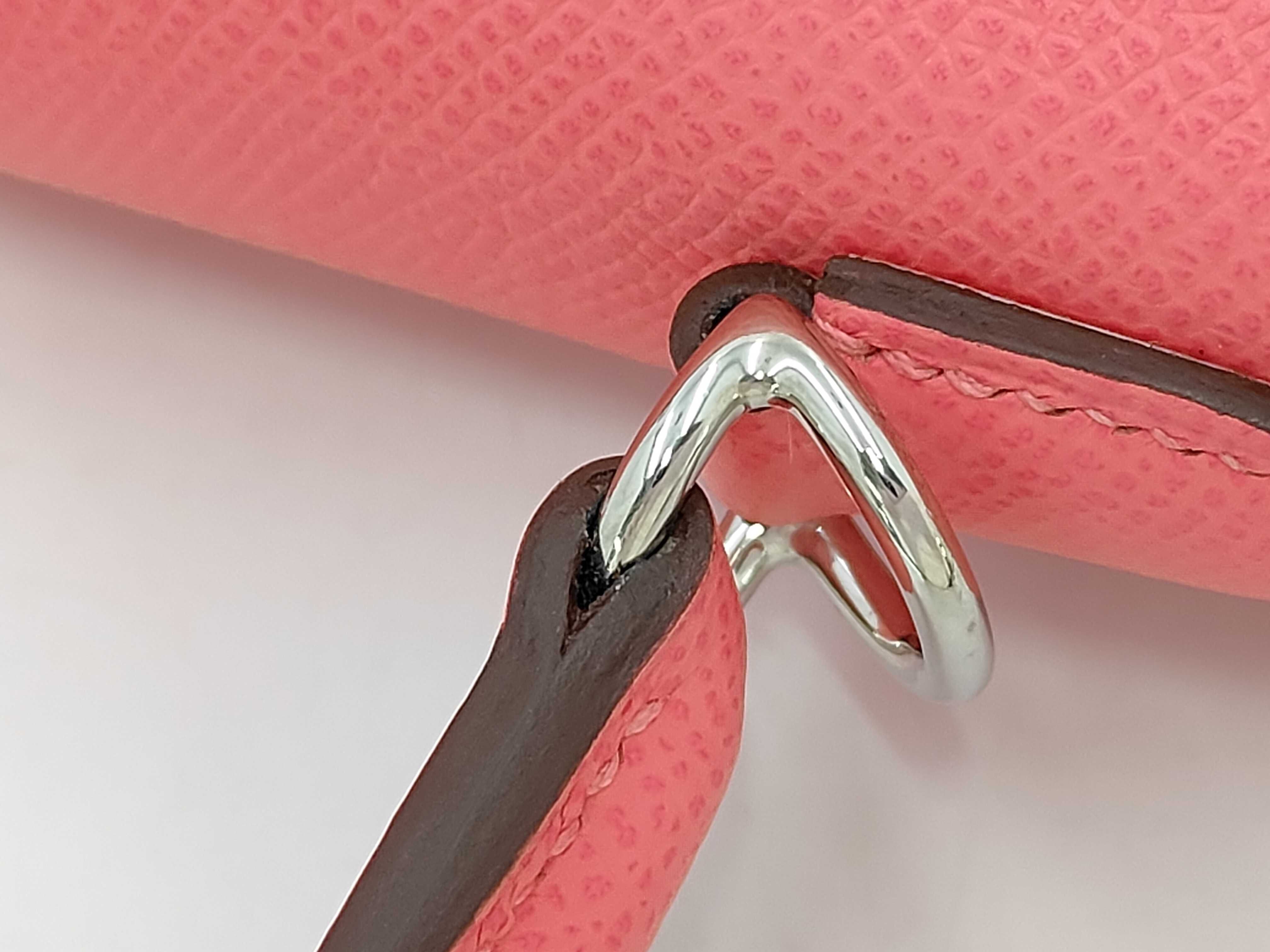 Kelly 25 Rose Azalee Epsom Leather Handbag with Silver Hardware (K Stamp) — view 5