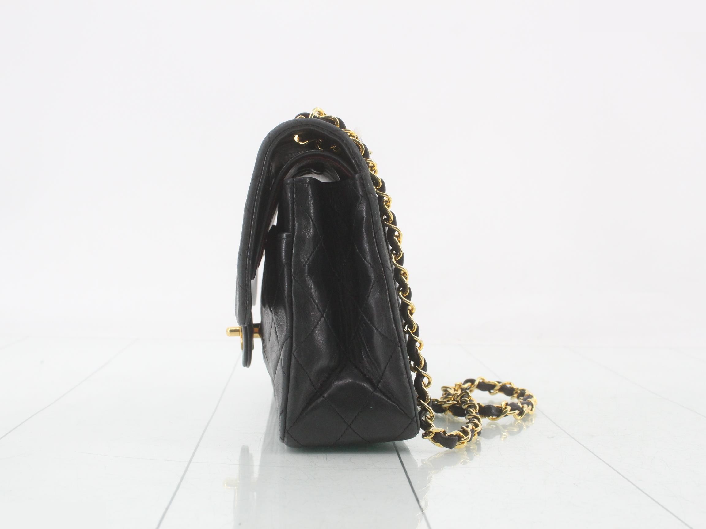 Double flap 25 lambskin chain shoulder bag with sticker card — view 3