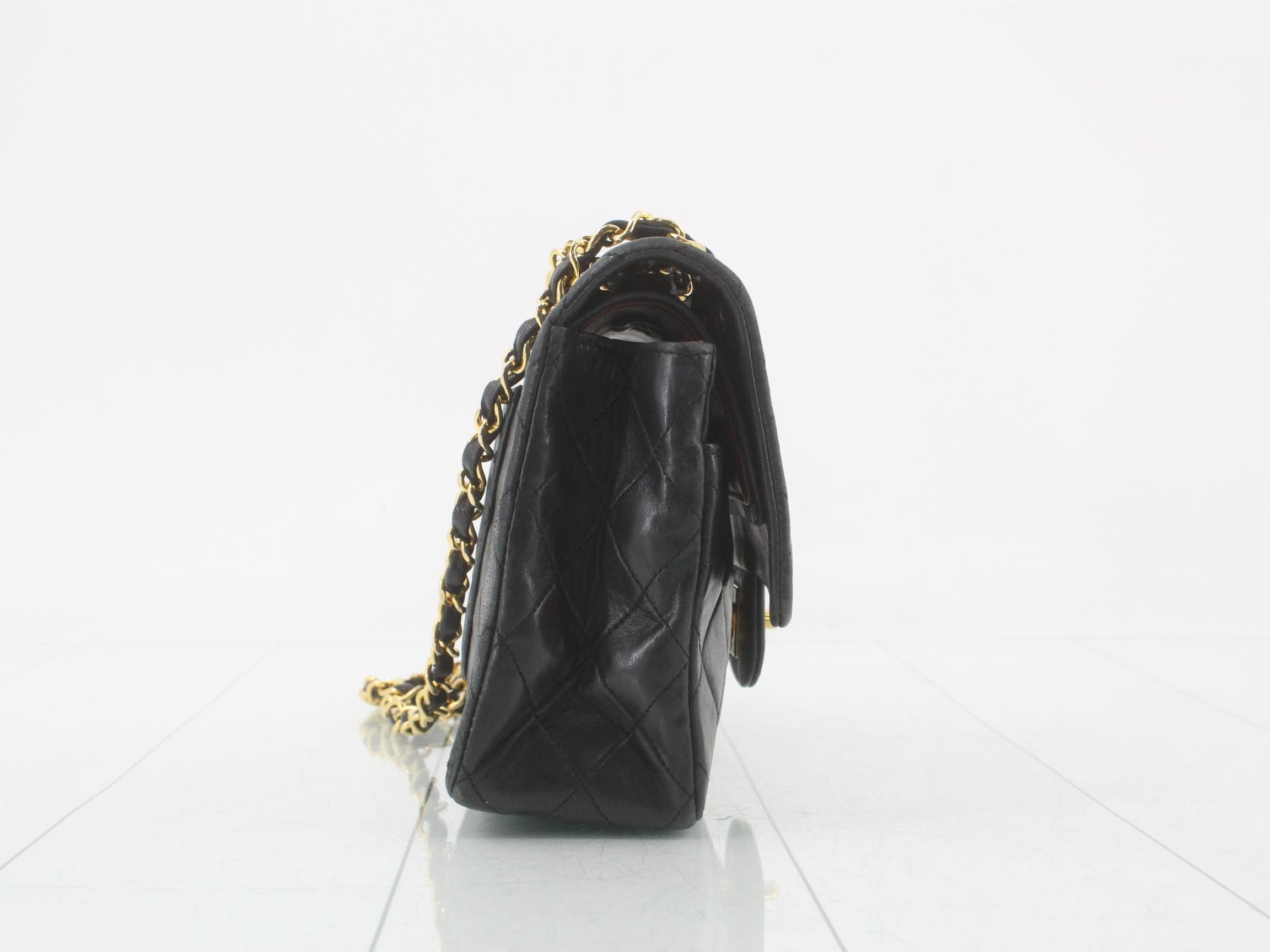 Double flap 25 lambskin chain shoulder bag with sticker card — view 4
