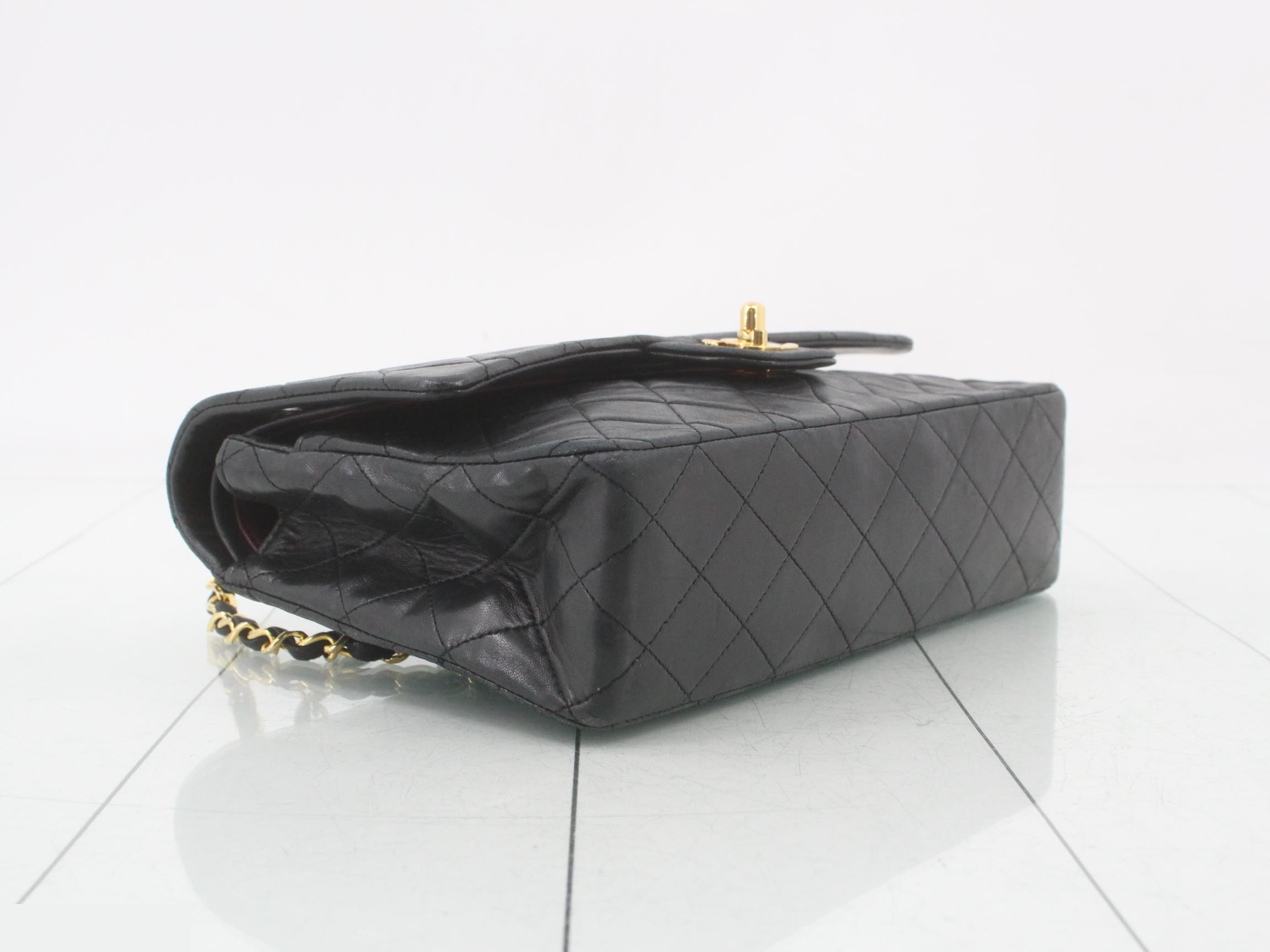 Double flap 25 lambskin chain shoulder bag with sticker card — view 5