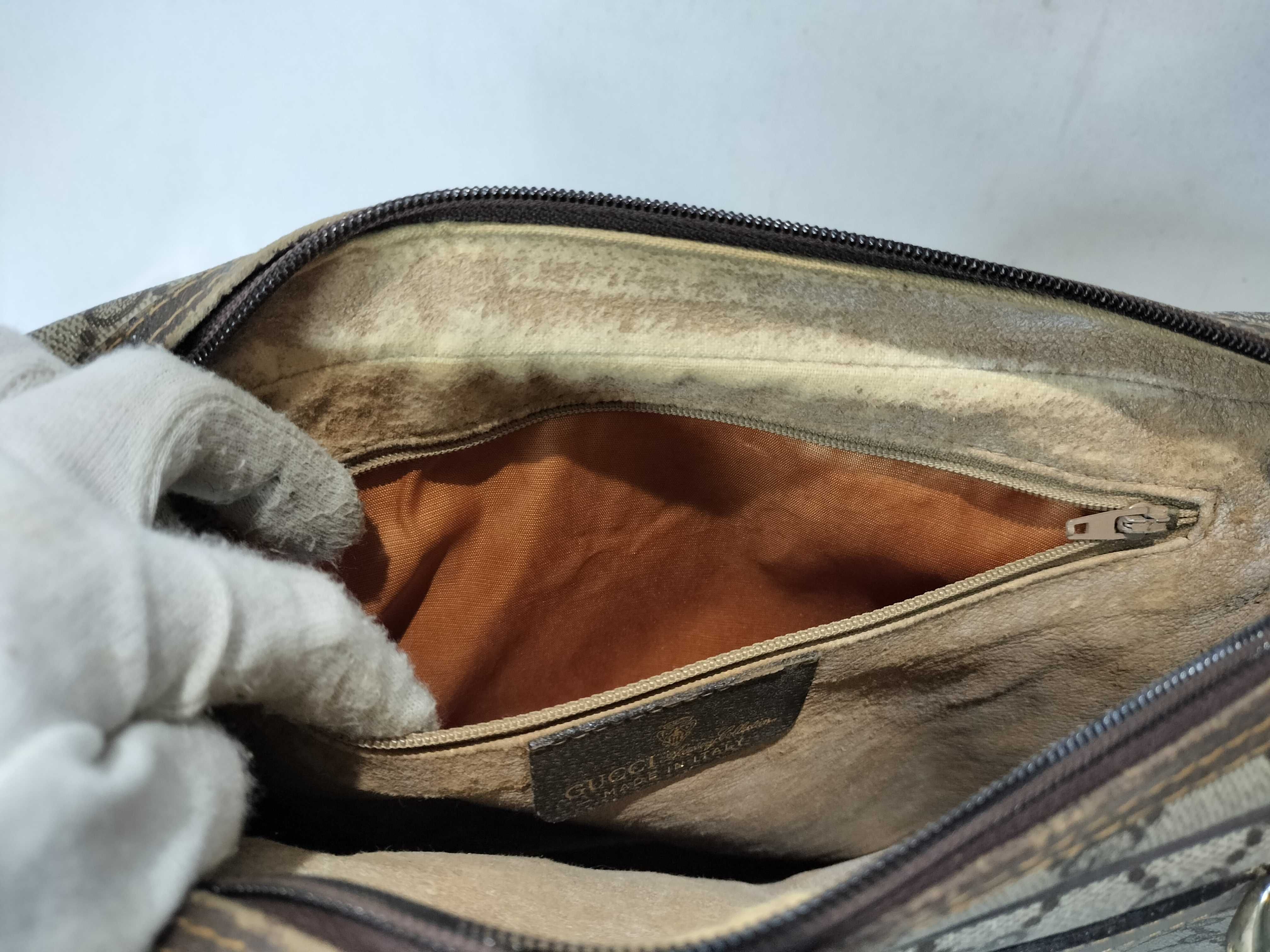 Old Sherry Line GG Pattern PVC x Leather Handbag — view 11