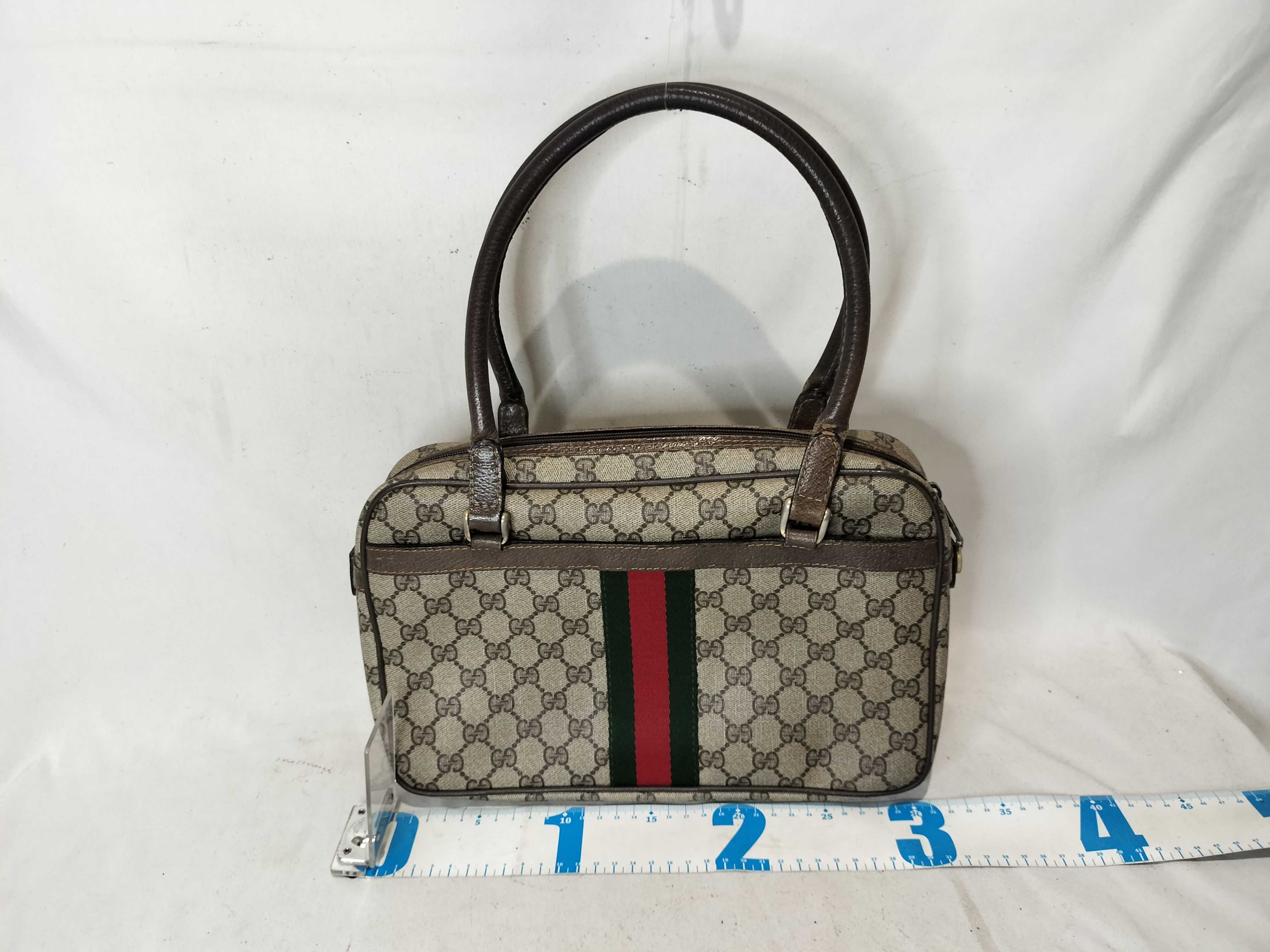 Old Sherry Line GG Pattern PVC x Leather Handbag — view 3