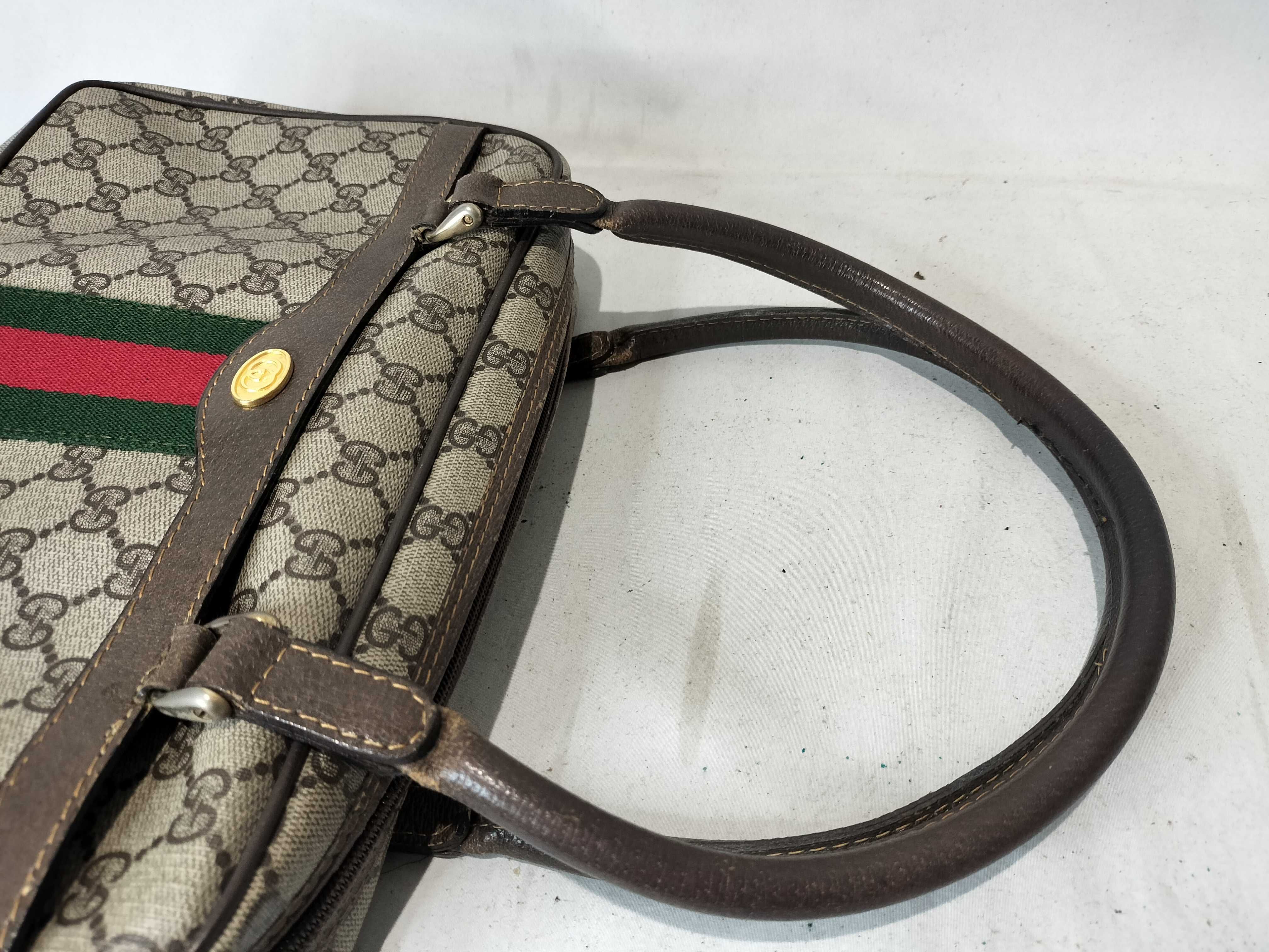Old Sherry Line GG Pattern PVC x Leather Handbag — view 4