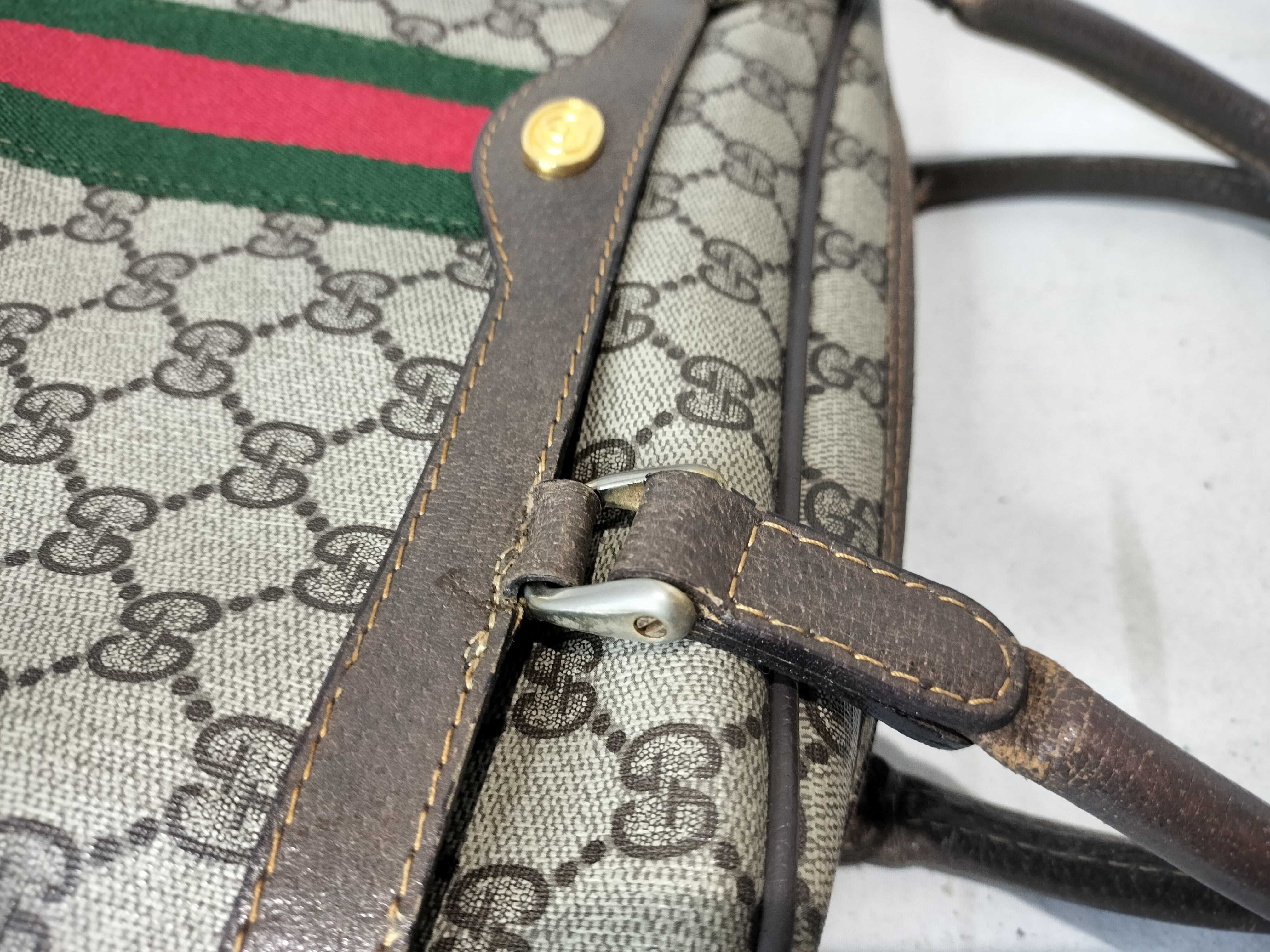 Old Sherry Line GG Pattern PVC x Leather Handbag — view 6