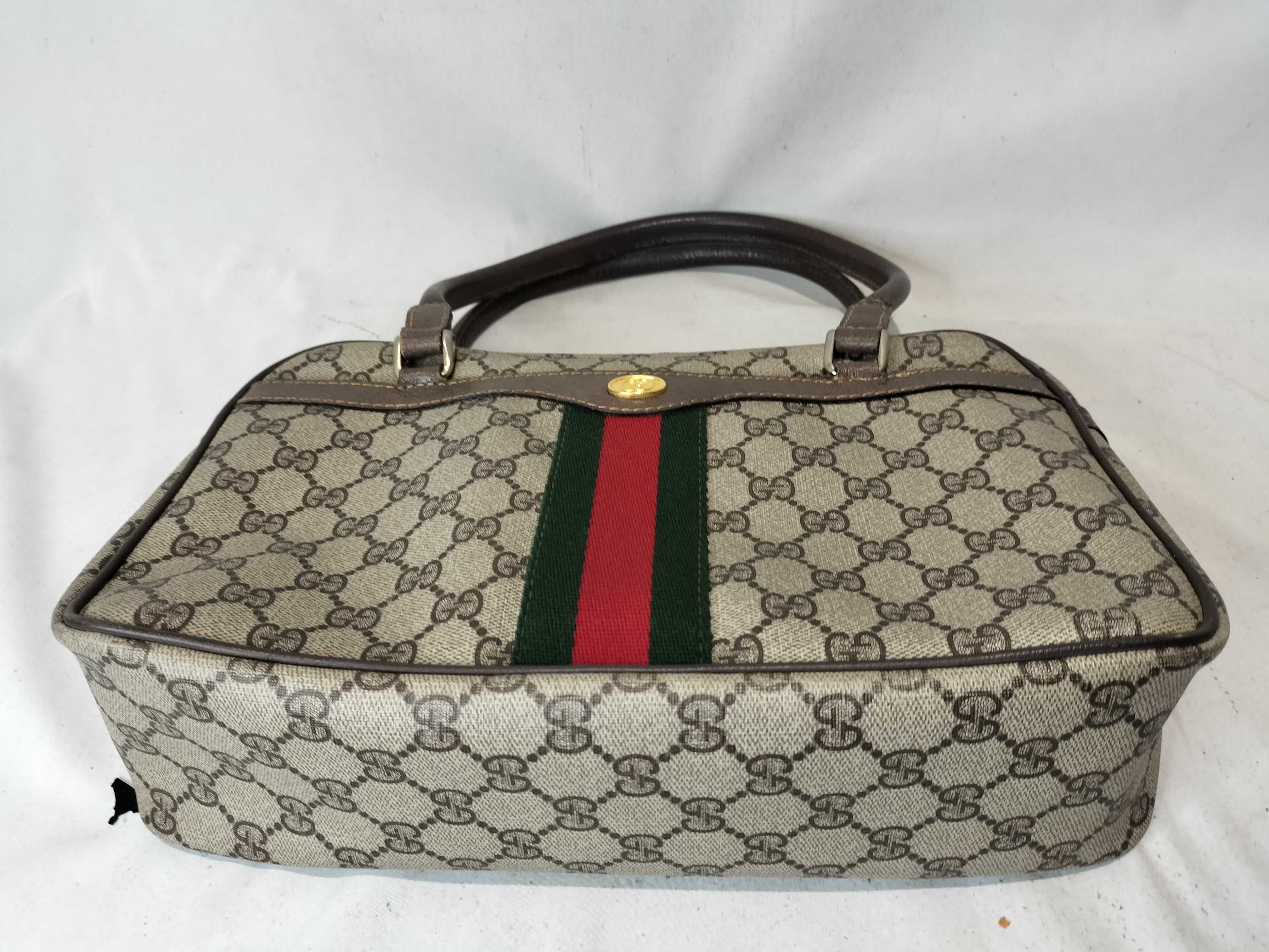 Old Sherry Line GG Pattern PVC x Leather Handbag — view 8