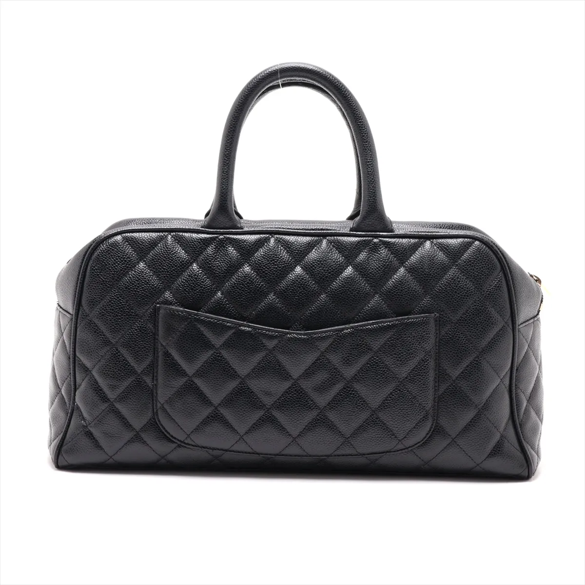 Matelassé Caviar Skin Handbag, Black with Gold Hardware, Item Number 8537875 (Serial Number 8) — view 2