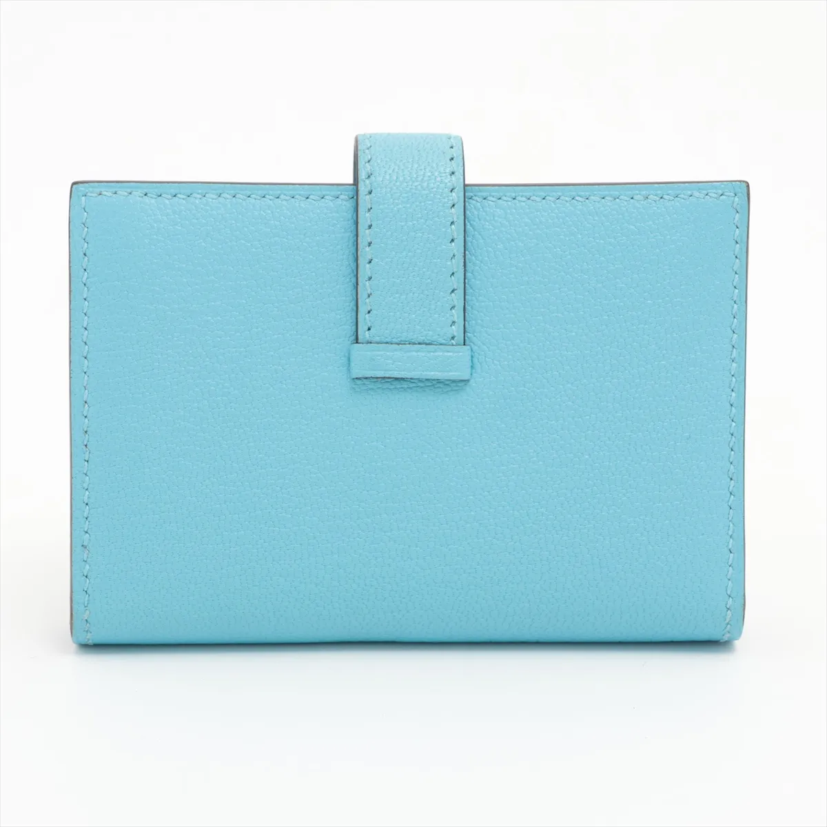 Bearn Mini Chevre Misor Coin Case Light Blue Silver Hardware K:2025 — view 2