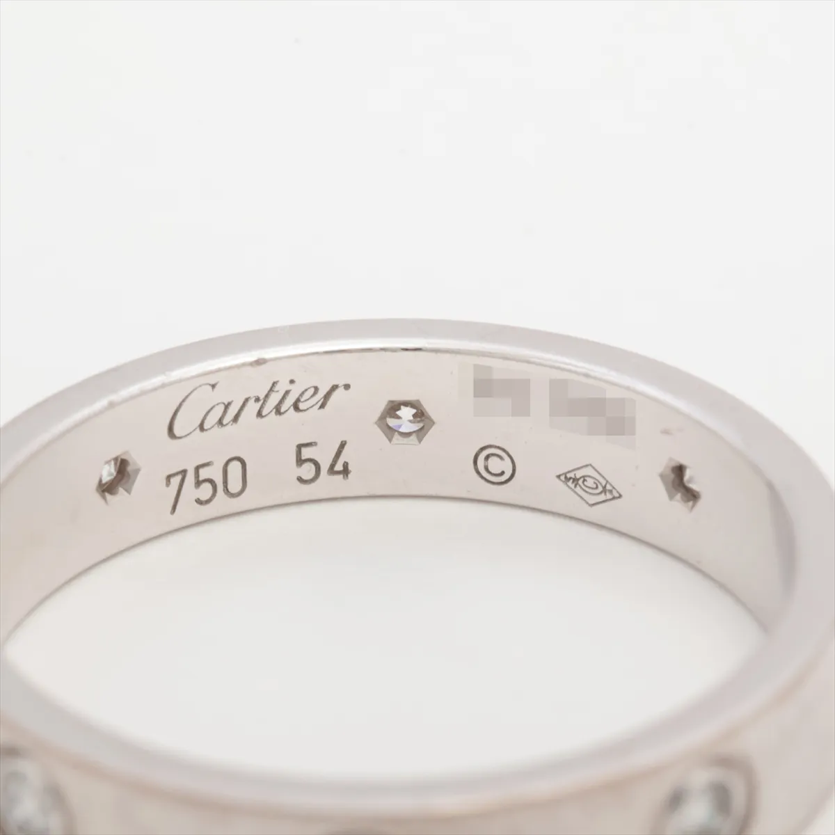Mini Love Full Diamond Ring, 750 (WG), 4.7g, Size 54, TN5158, Minor dents, rounded edges. — view 3