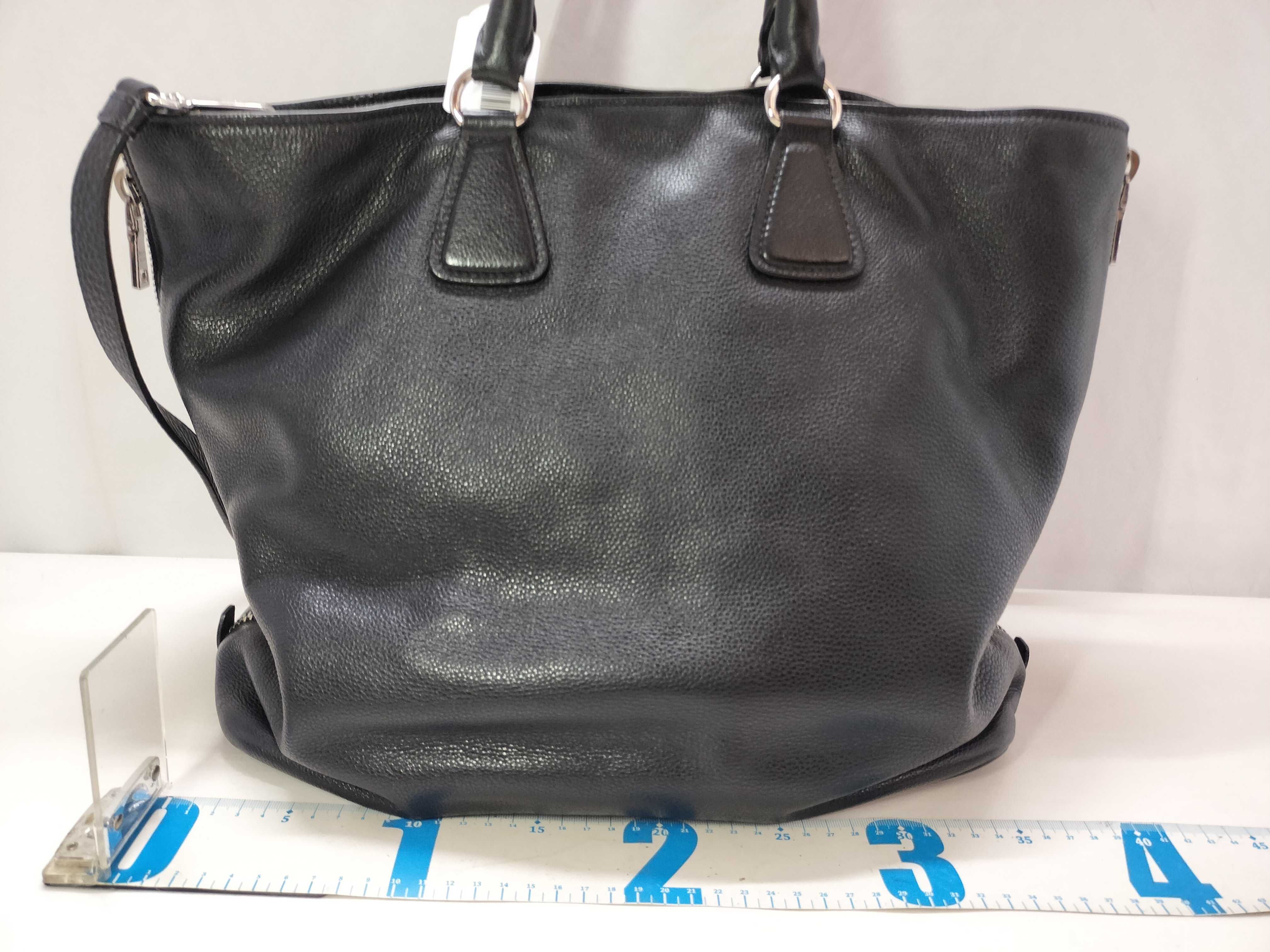 FR-2 WAY LEATHER BLACK TOTE Bag — view 2