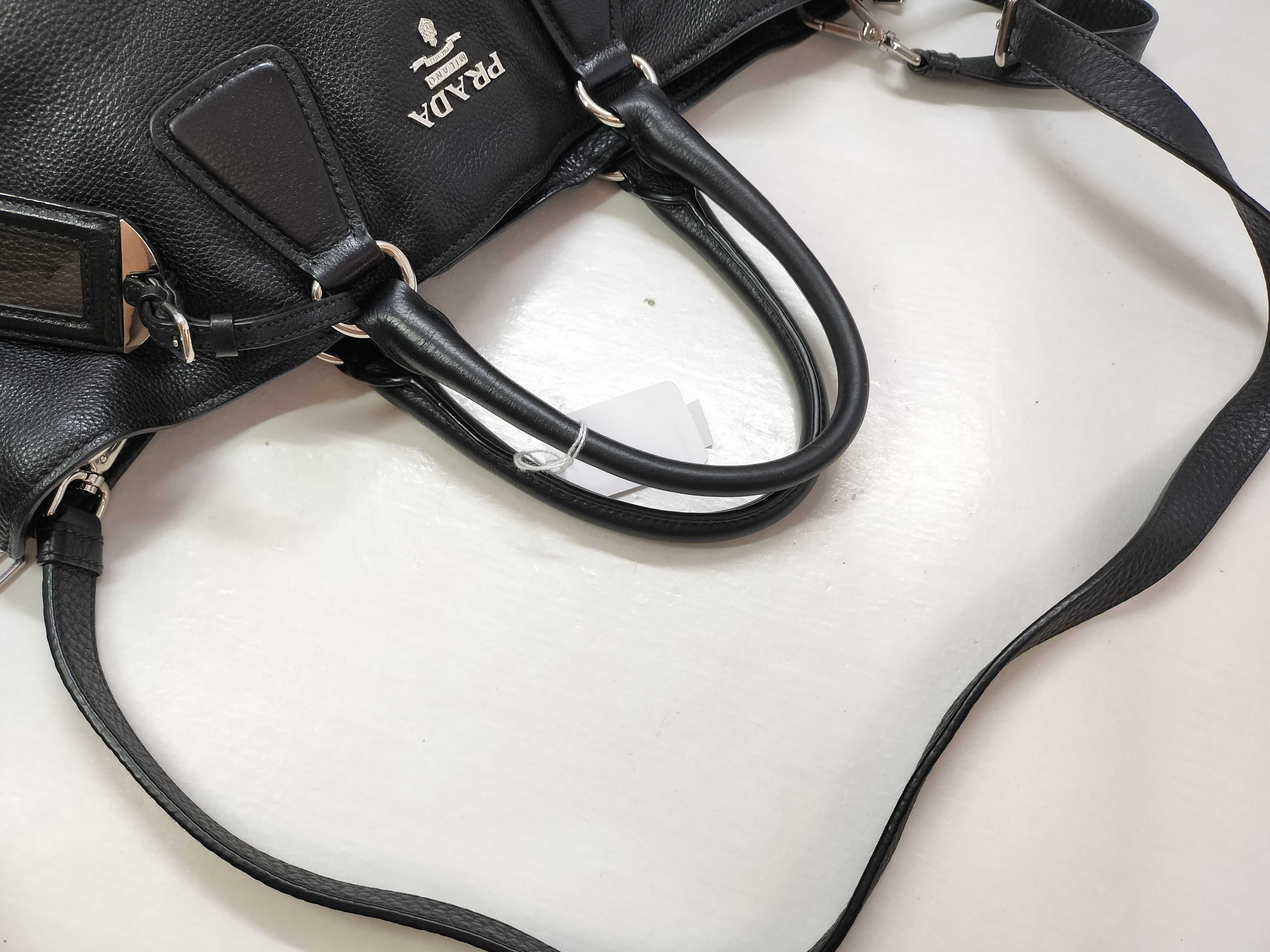 FR-2 WAY LEATHER BLACK TOTE Bag — view 3