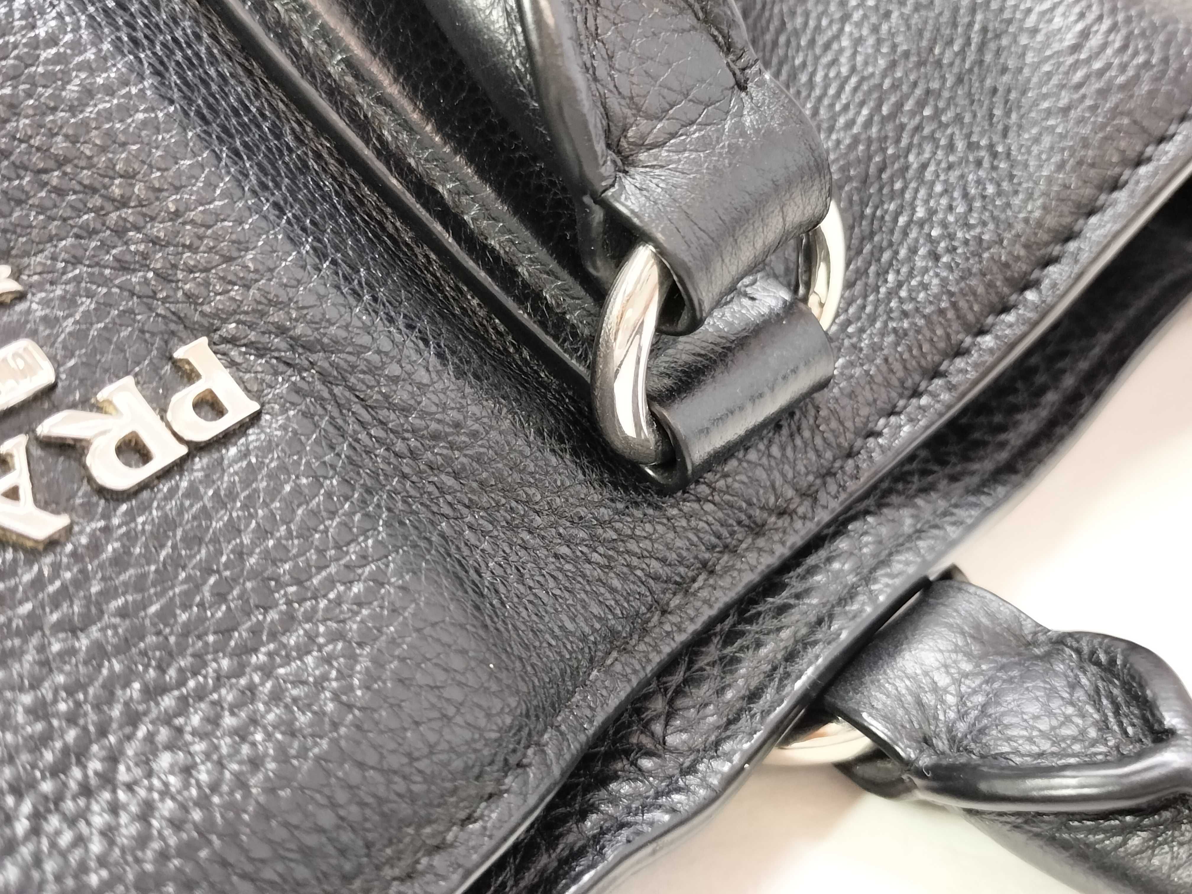FR-2 WAY LEATHER BLACK TOTE Bag — view 5