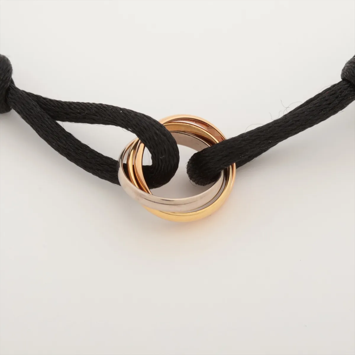 Trinity Bracelet 750 (YG x PG x WG) Total 2.9g MGZ214 Cord fuzz Includes 3 replacement cords — view 2