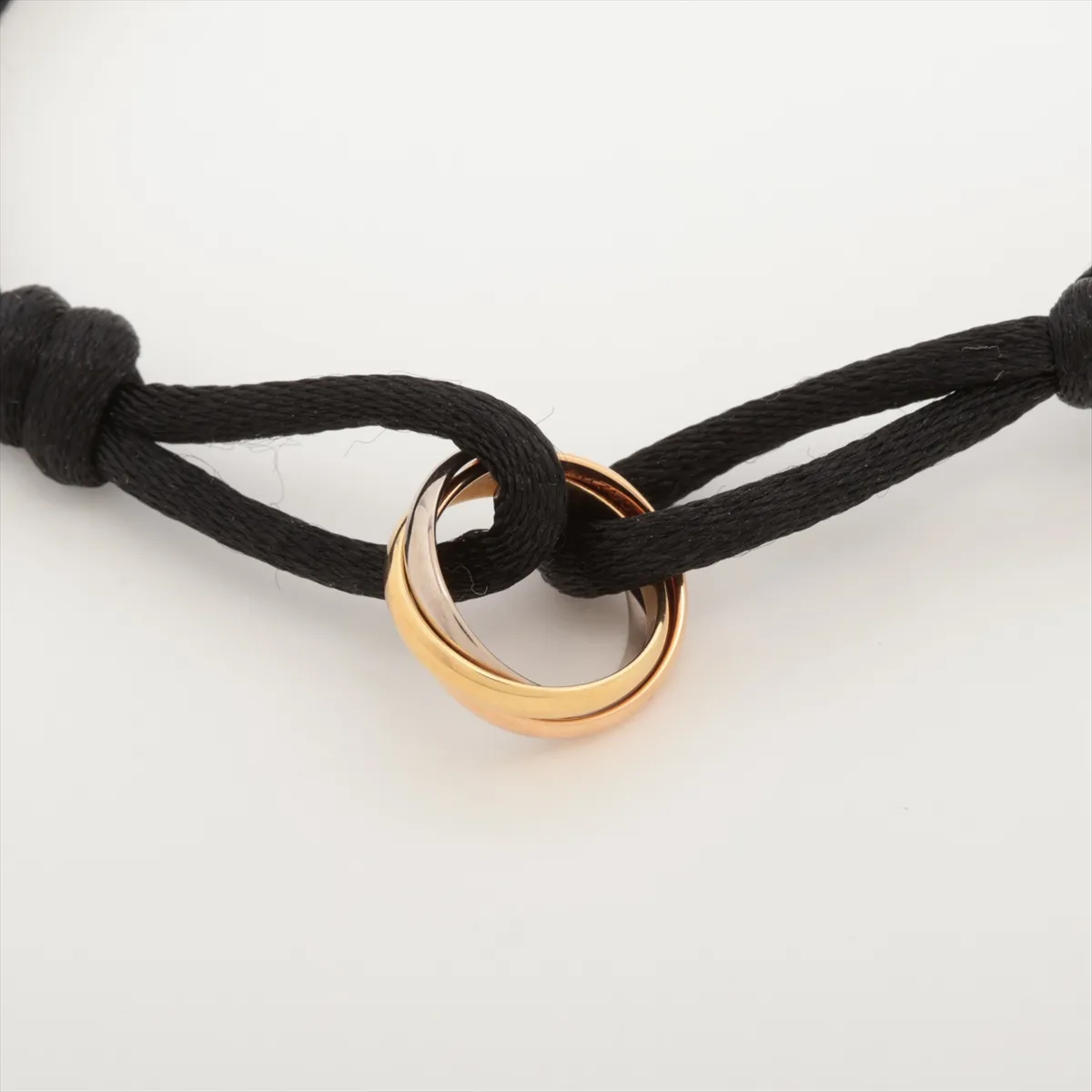 Trinity Bracelet 750 (YG x PG x WG) Total 2.9g MGZ214 Cord fuzz Includes 3 replacement cords — view 3