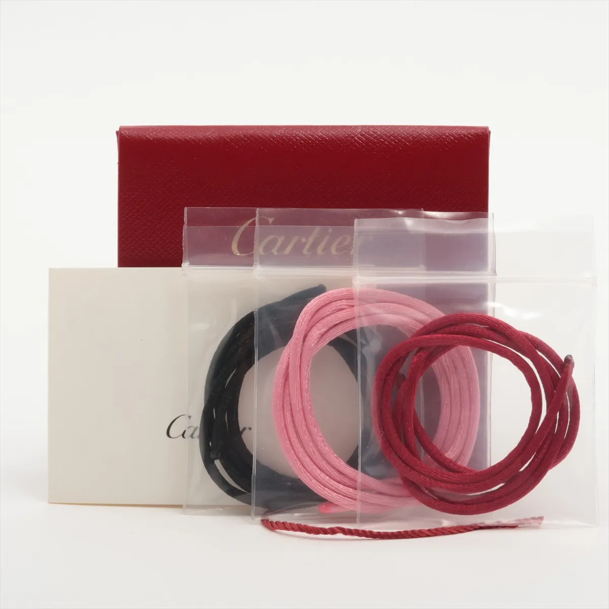 Trinity Bracelet 750 (YG x PG x WG) Total 2.9g MGZ214 Cord fuzz Includes 3 replacement cords — view 6
