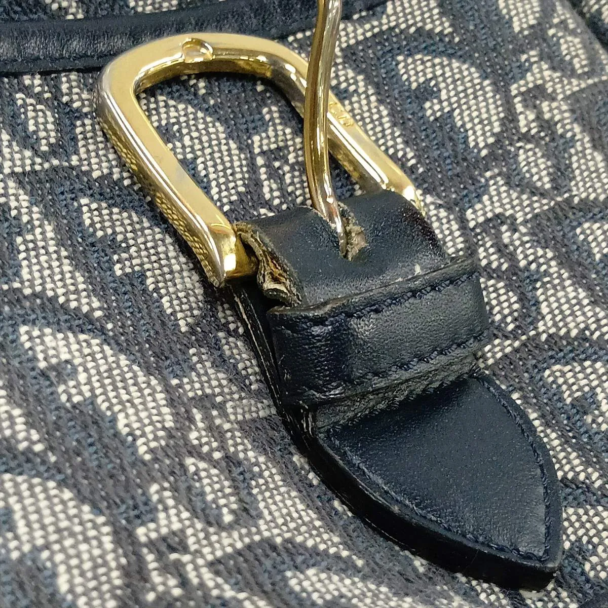 Trotter Canvas x Leather Shoulder Bag, Navy — view 14