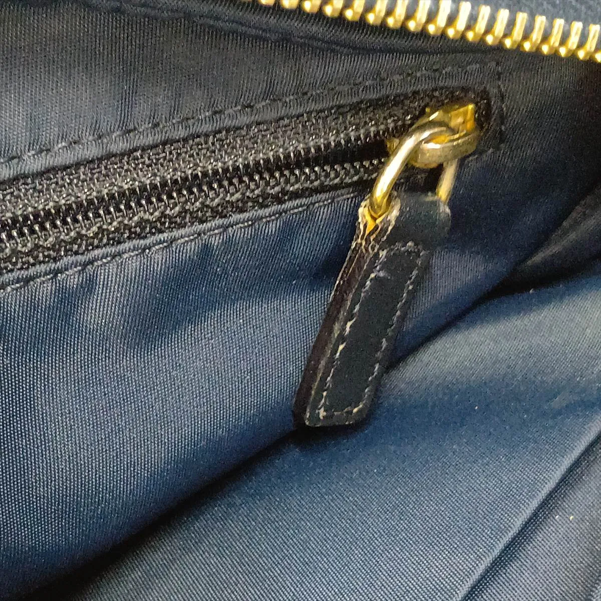 Trotter Canvas x Leather Shoulder Bag, Navy — view 15