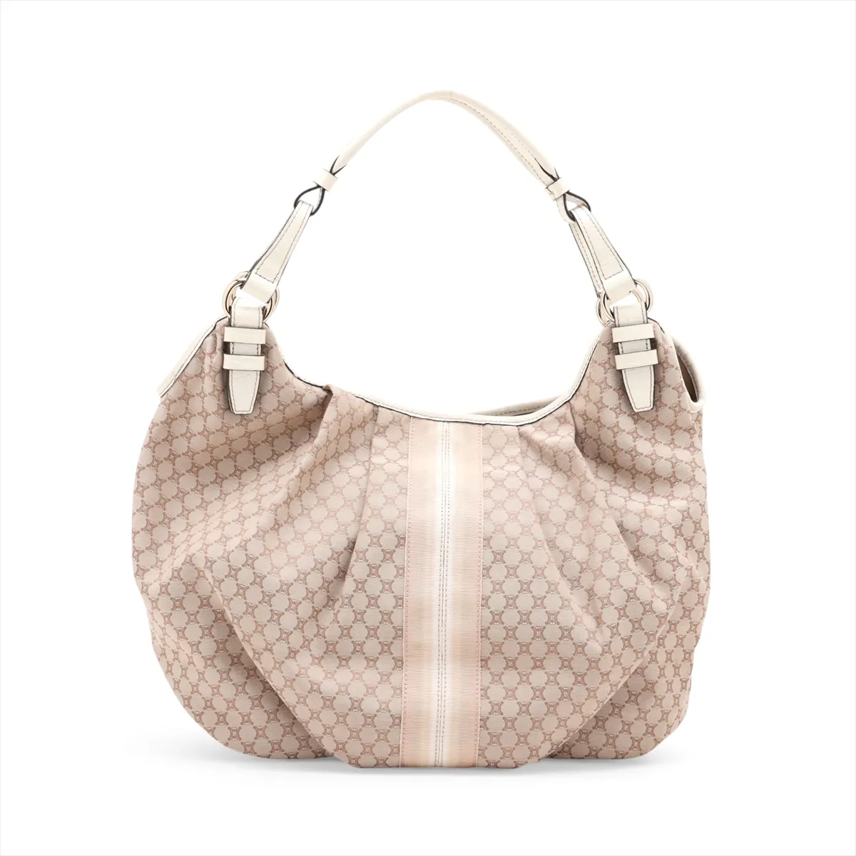 Paris Macadam Canvas x Leather Shoulder Bag, Beige x White — view 2