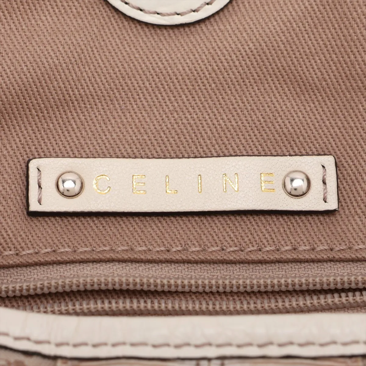 Paris Macadam Canvas x Leather Shoulder Bag, Beige x White — view 11